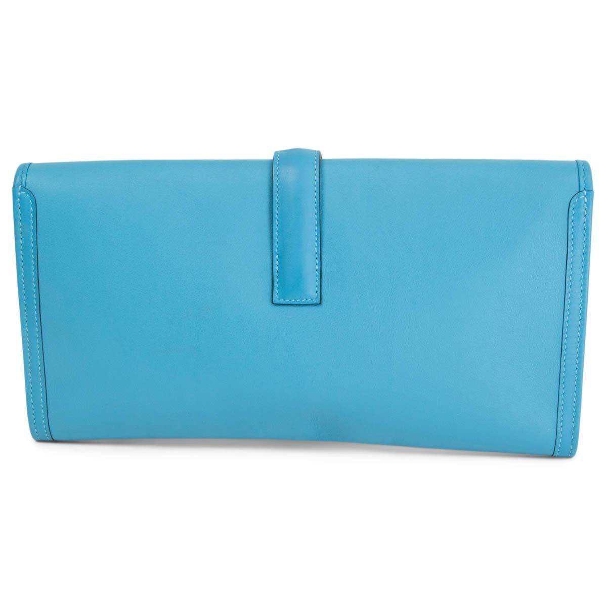 HERMES Bleu du Nord / Vert Verone Swift JIGE 29 ELAN VERSO Clutch (Blau)