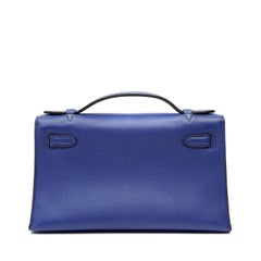 Hermes Bleu Electrique 2012 Swift Leather Pouchette w PH