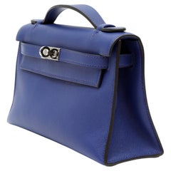 Hermes Bleu Electrique 2012 Swift Leather Pouchette w PH