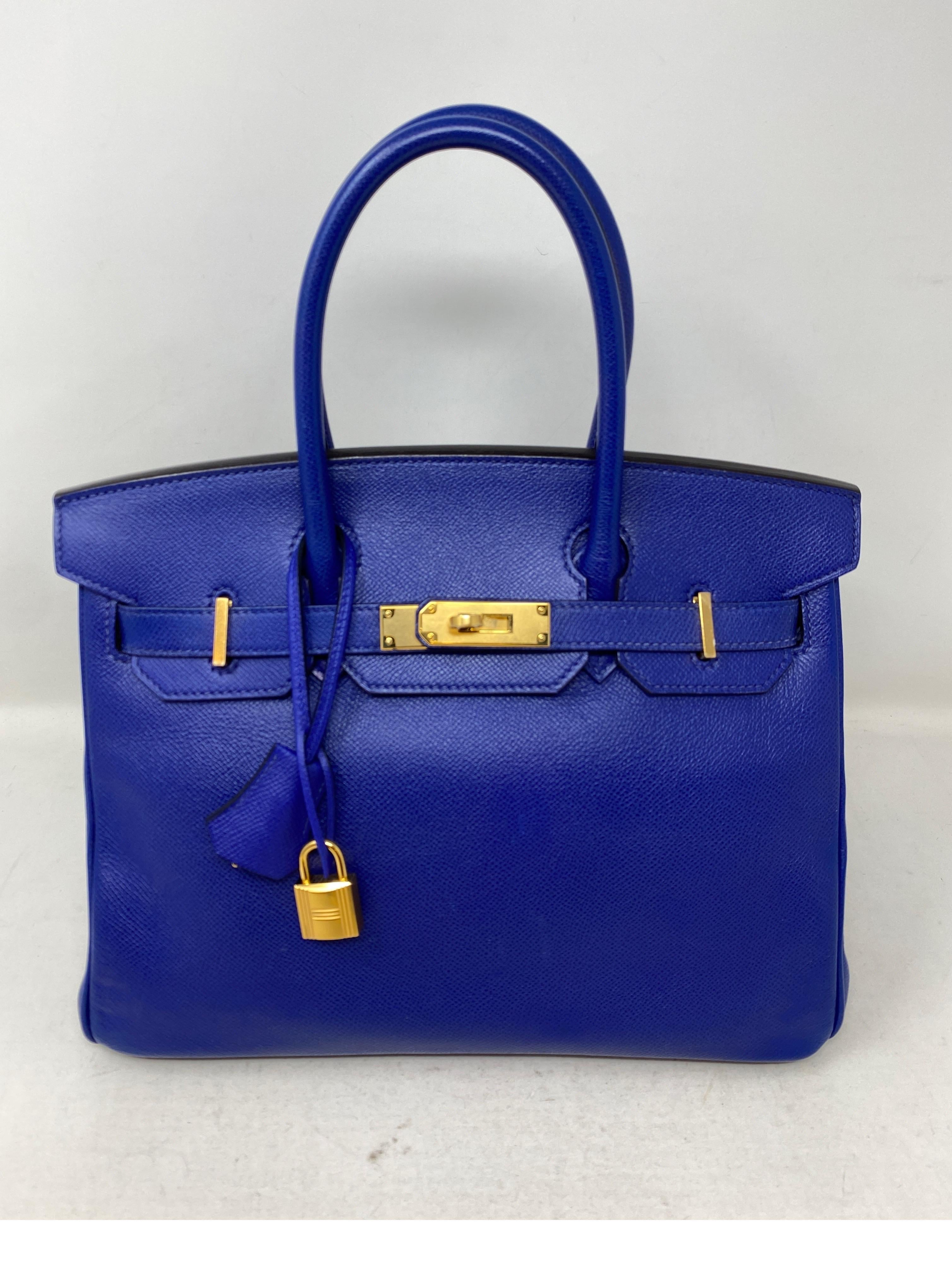 Hermes Bleu Electrique Birkin 30 Bag  In Excellent Condition In Athens, GA