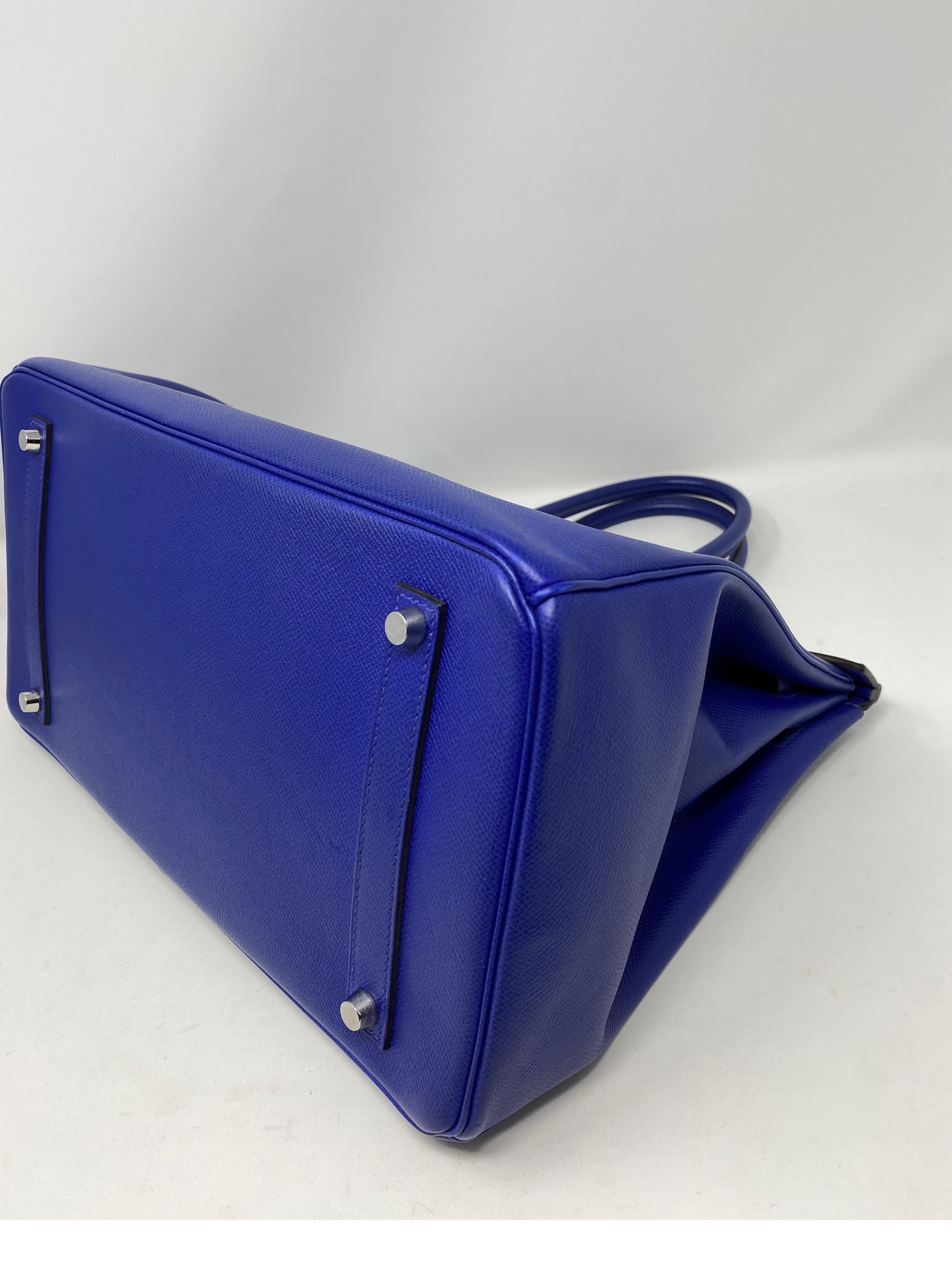 Hermes Bleu Electrique Birkin 35 Bag 6