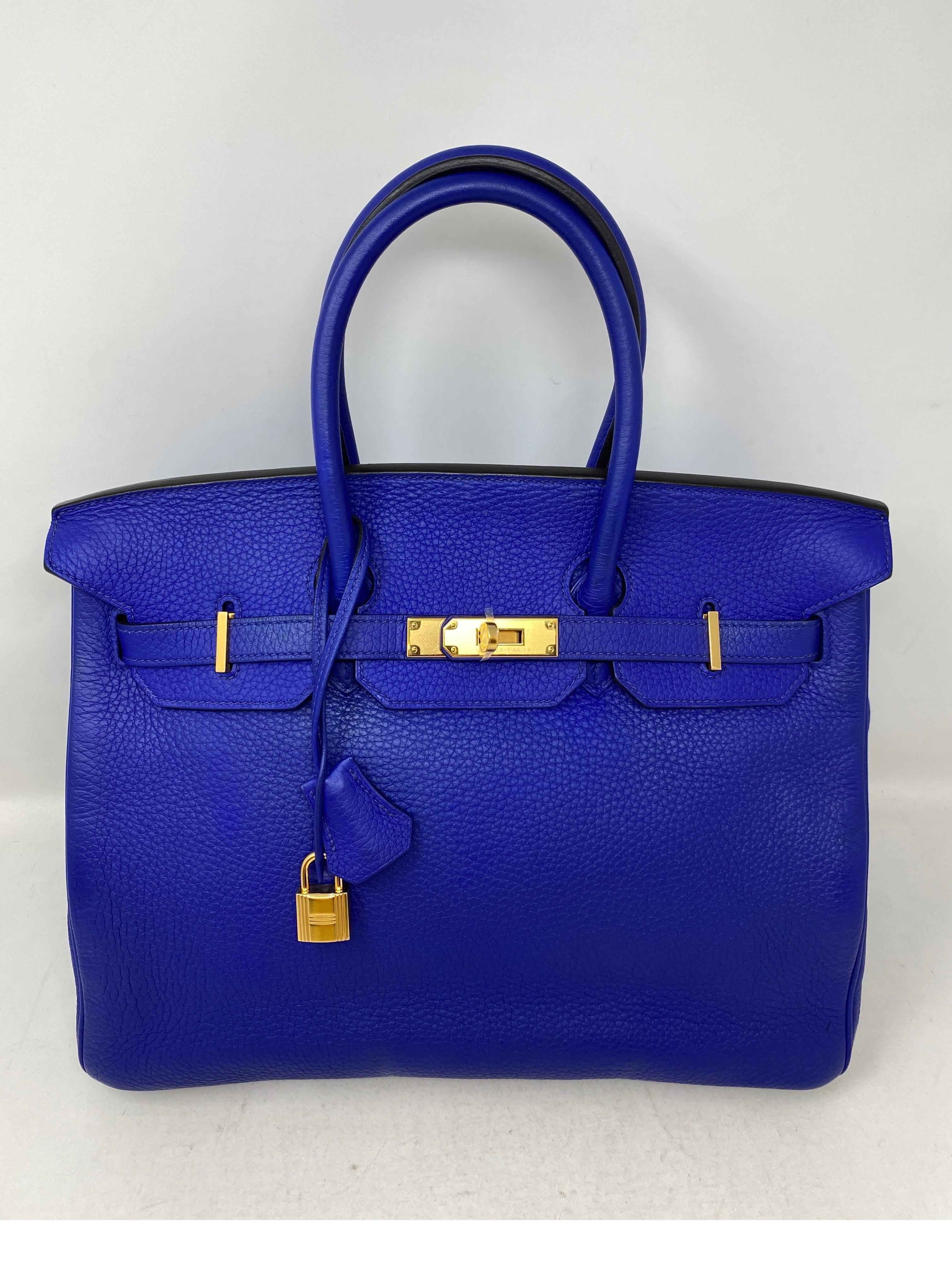 Hermes Bleu Electrique Birkin 35 Bag  8