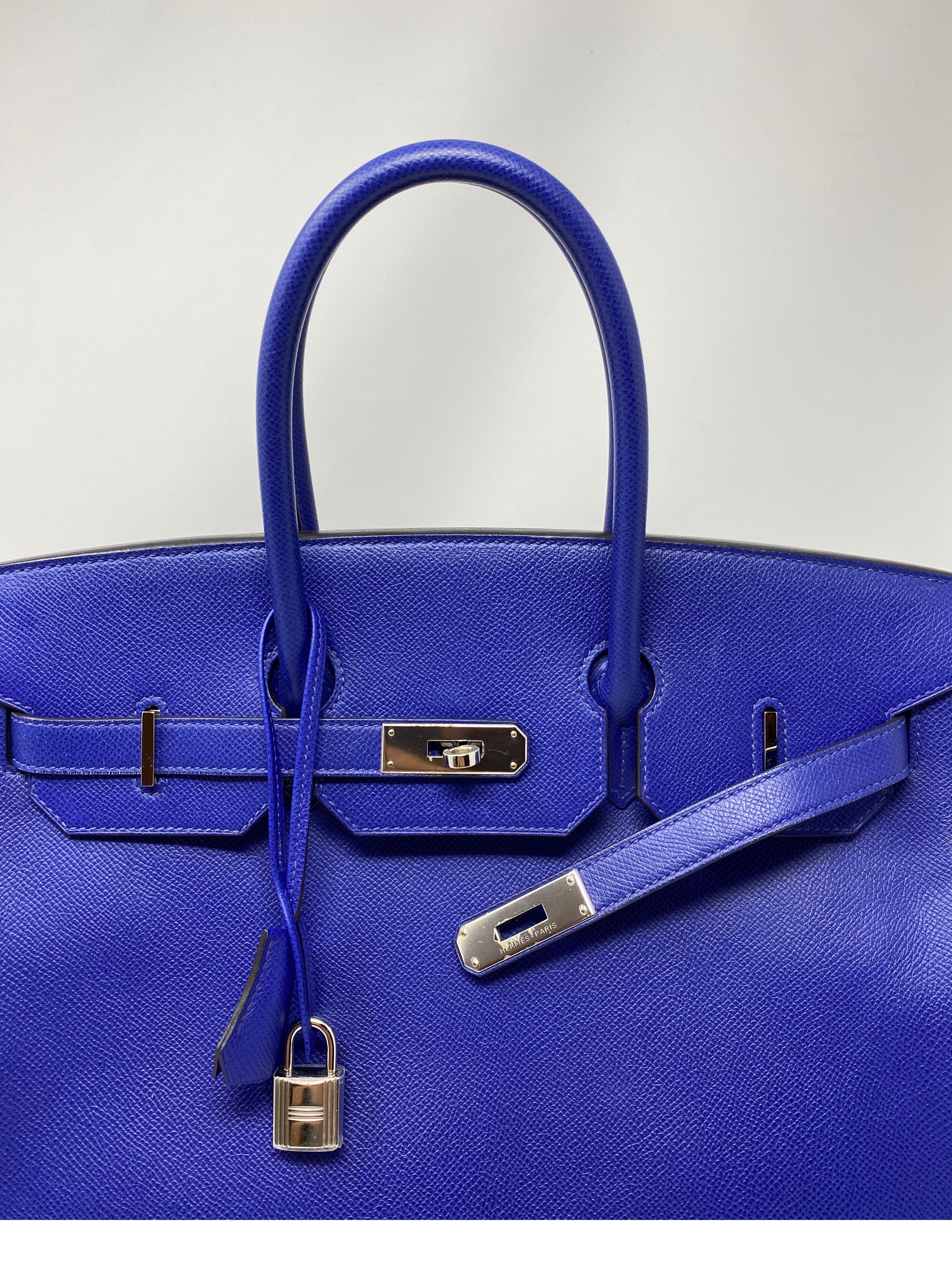 Hermes Bleu Electrique Birkin 35 Bag 11