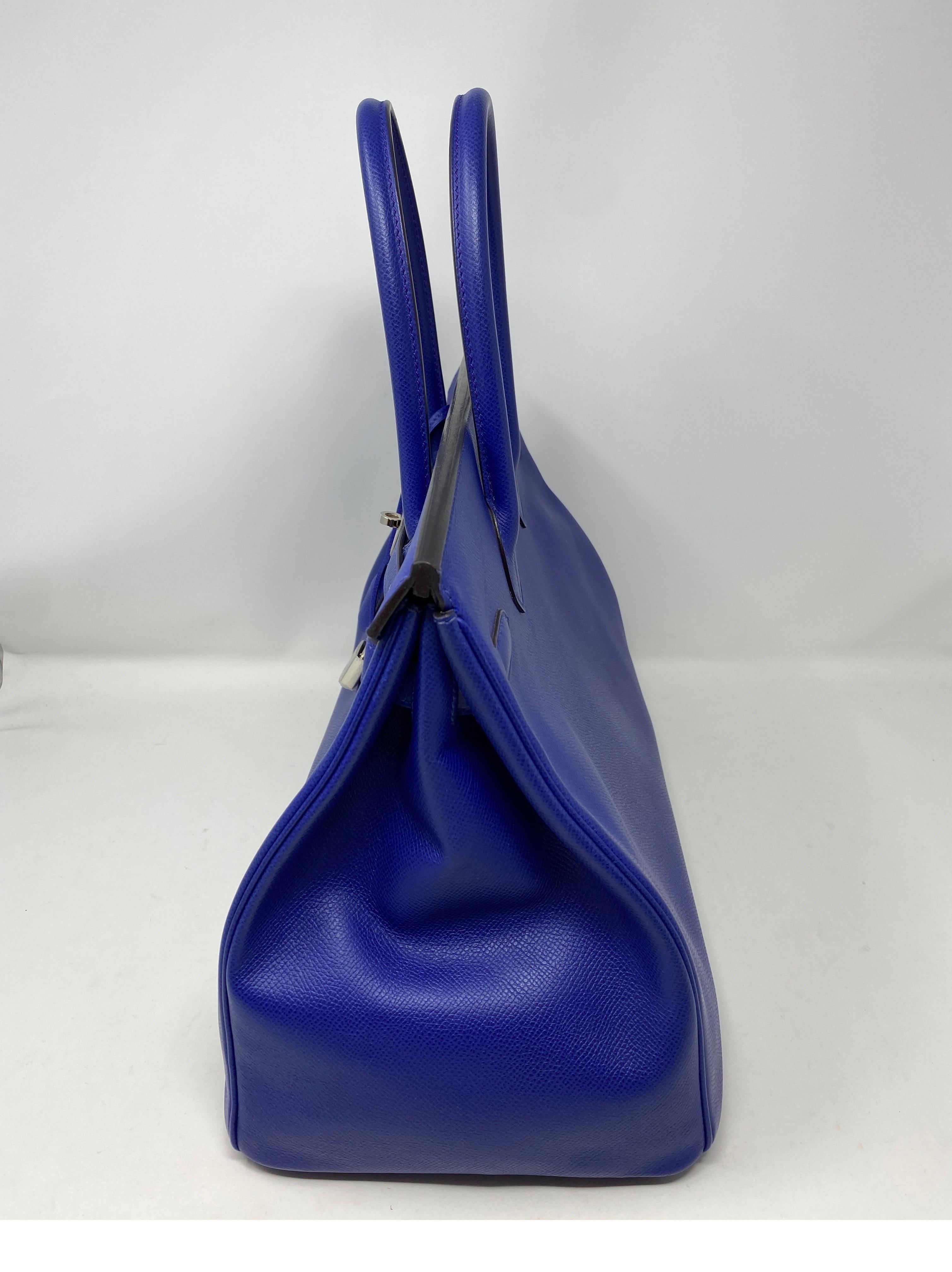 Women's or Men's Hermes Bleu Electrique Birkin 35 Bag