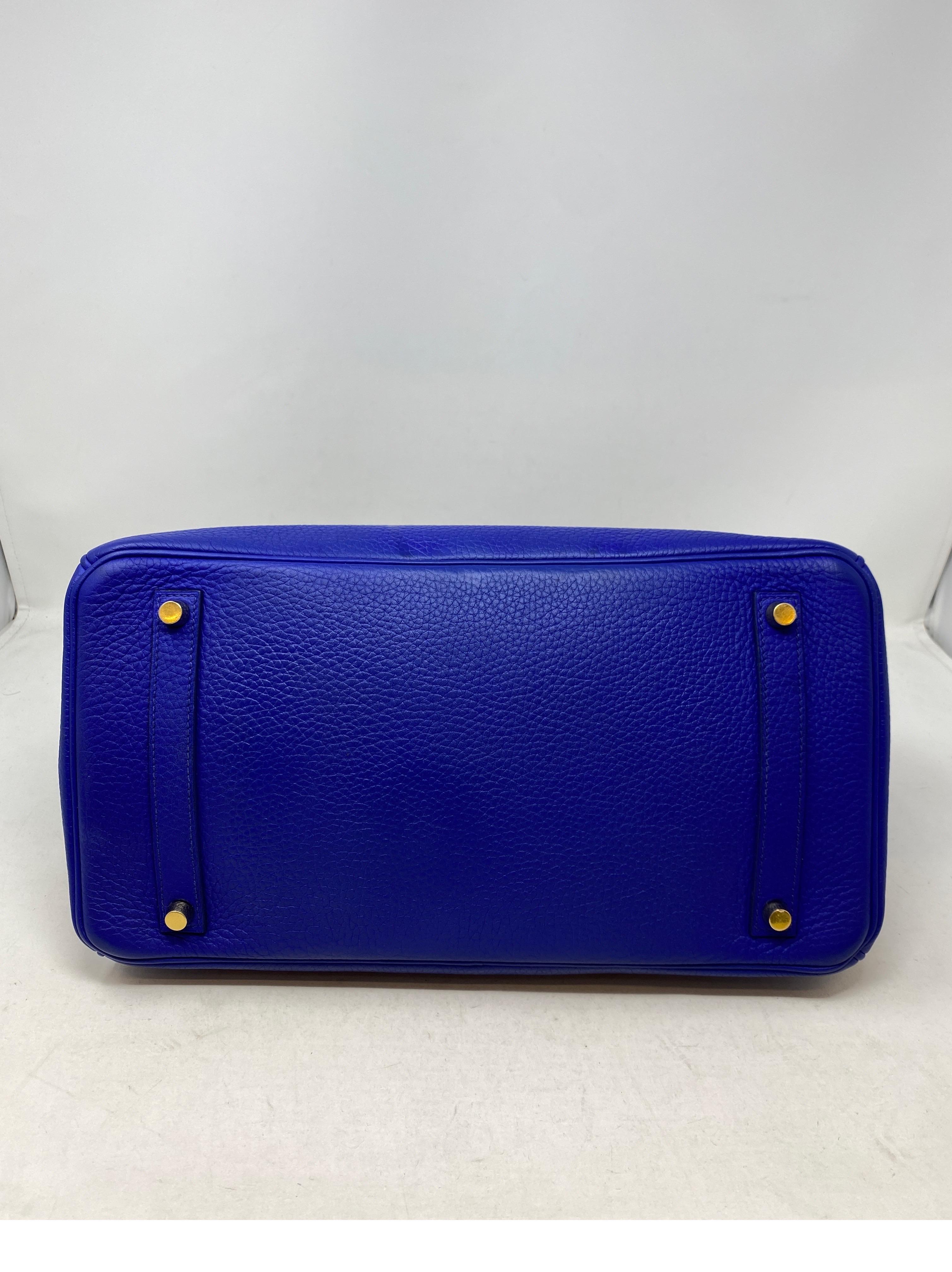 Purple Hermes Bleu Electrique Birkin 35 Bag 
