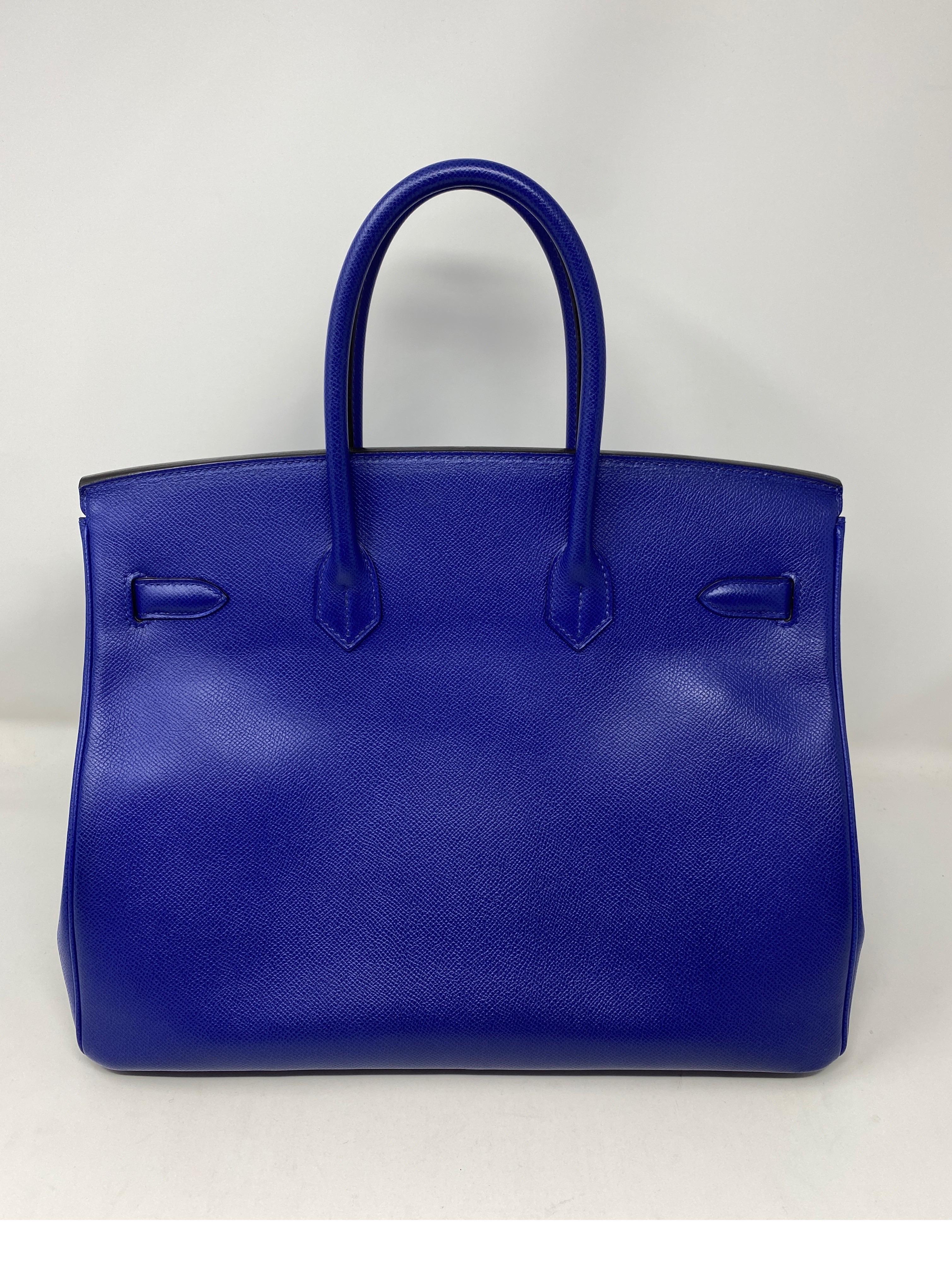 Hermes Bleu Electrique Birkin 35 Bag 1