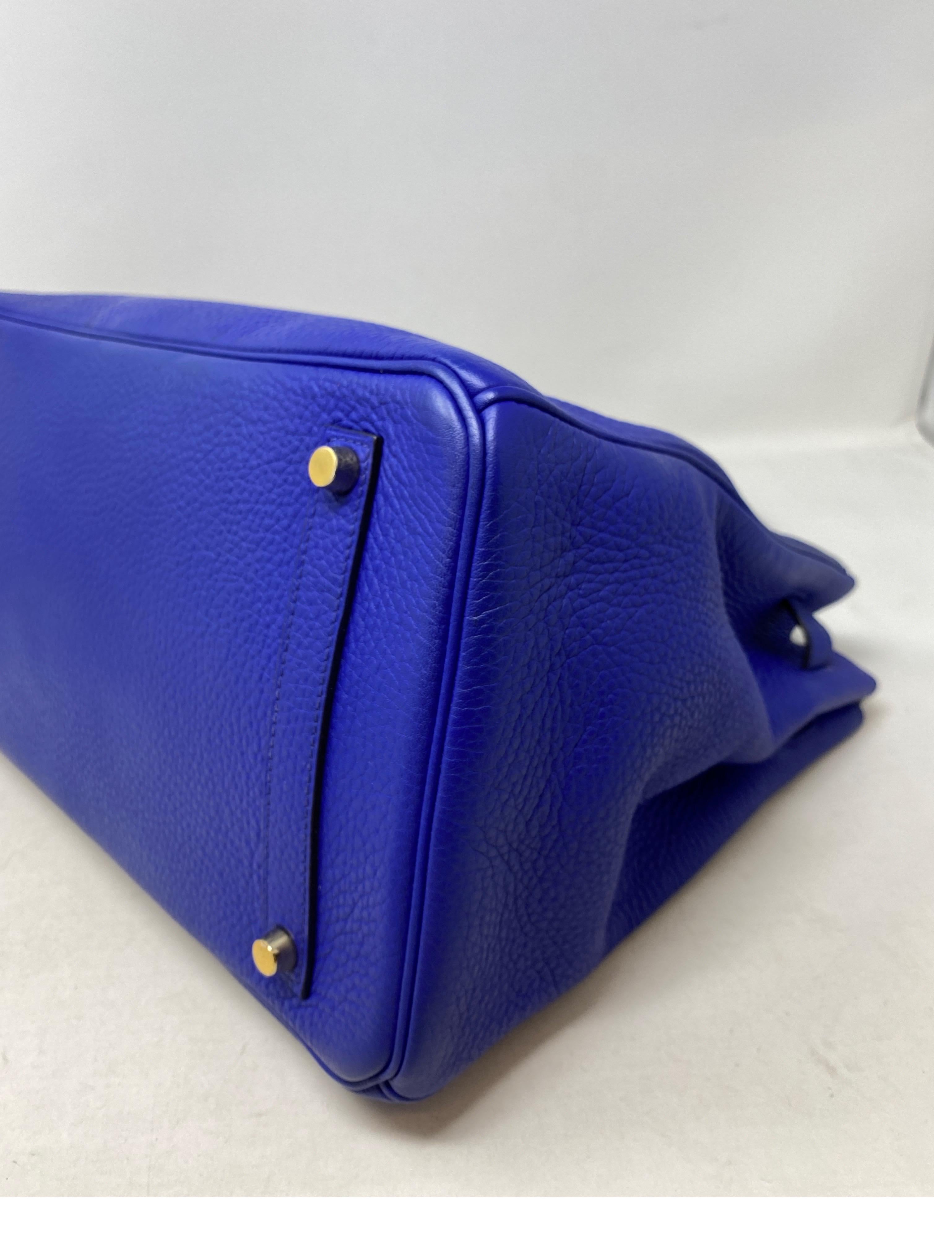 Hermes Bleu Electrique Birkin 35 Bag  In Excellent Condition In Athens, GA