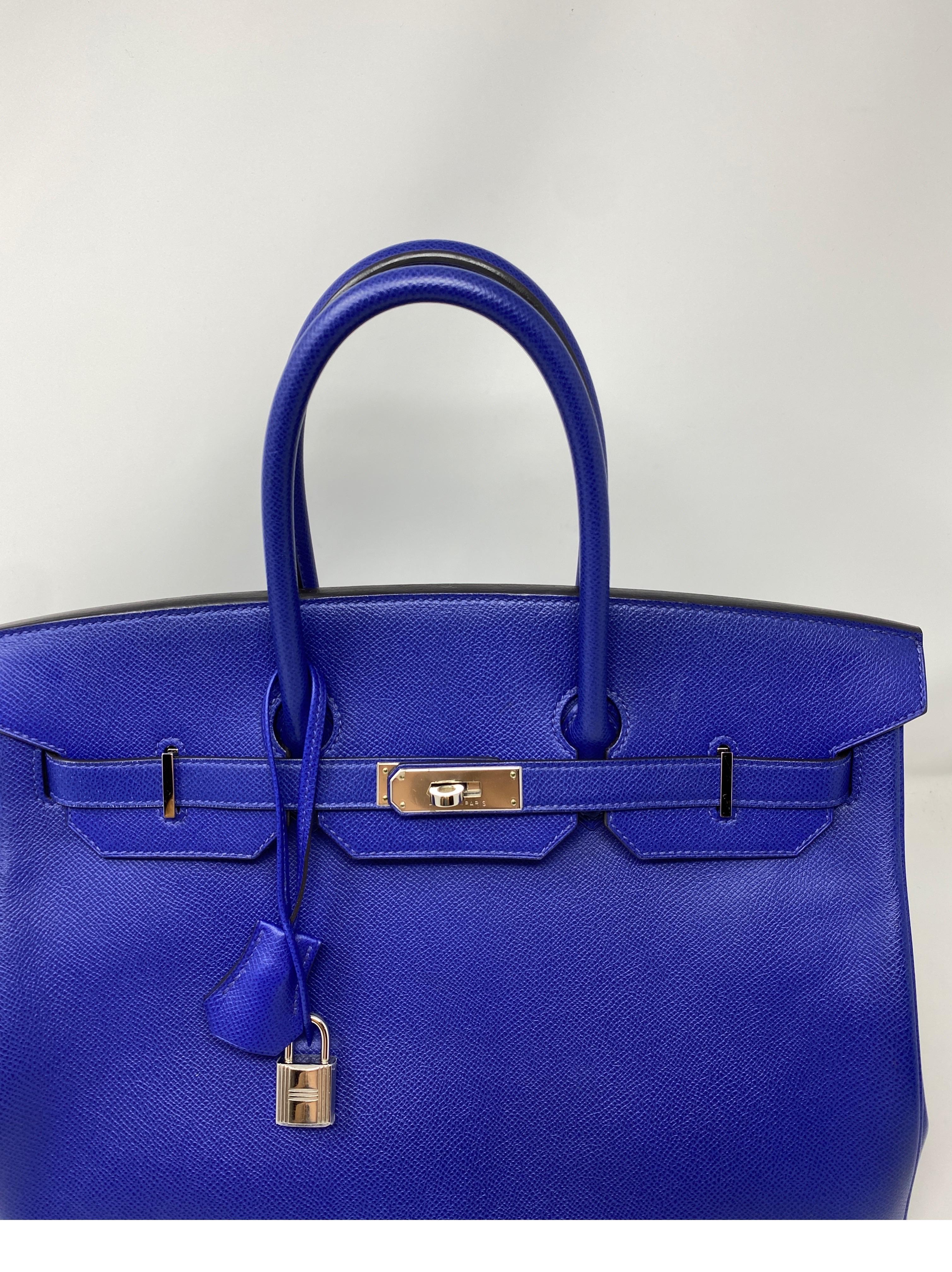Hermes Bleu Electrique Birkin 35 Bag 3