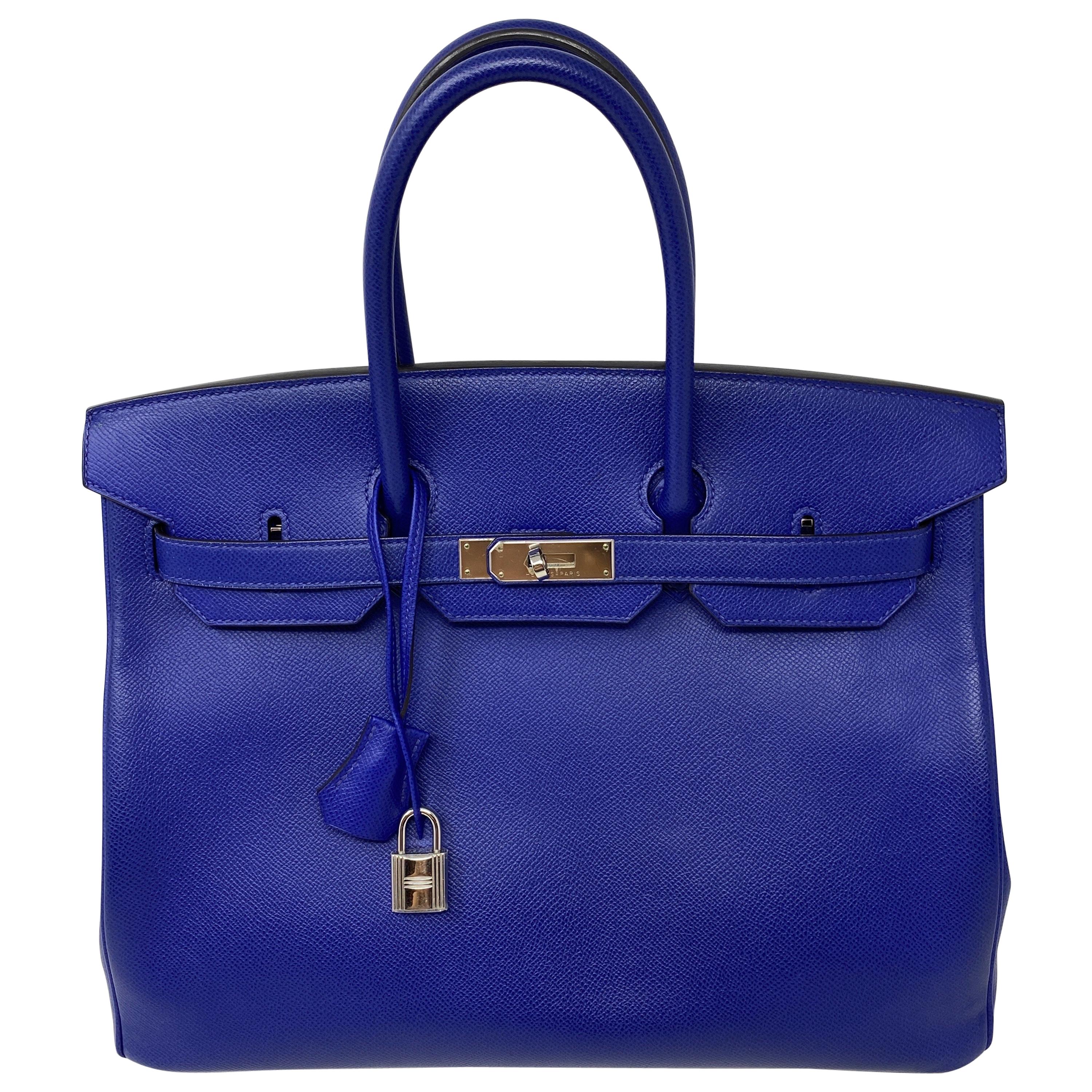 Hermes Bleu Electrique Birkin 35 Bag