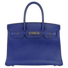 Hermès Bleu Electrique Epsom Birkin 30 PHW