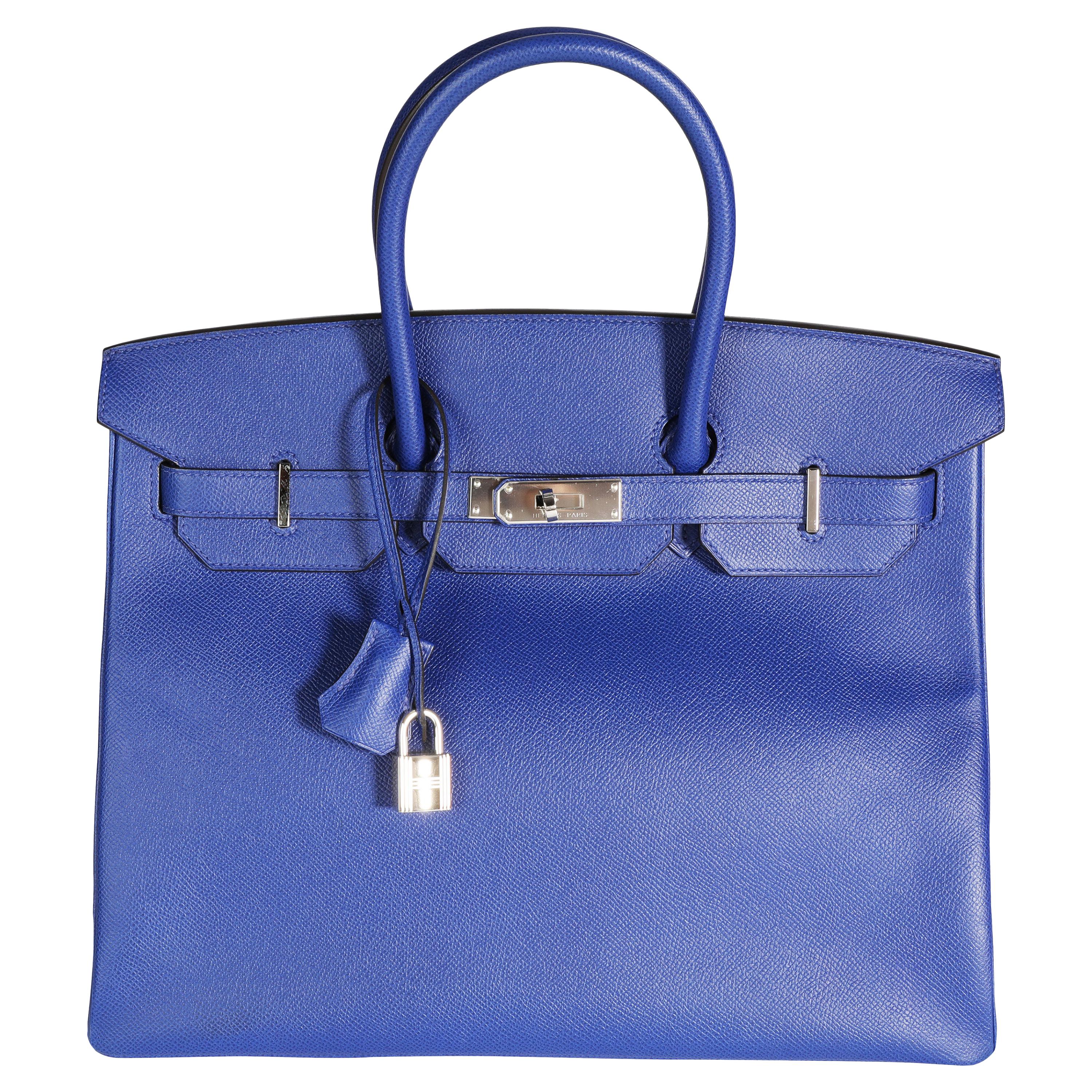 Hermès Bleu Électrique Epsom Birkin 35 PHW