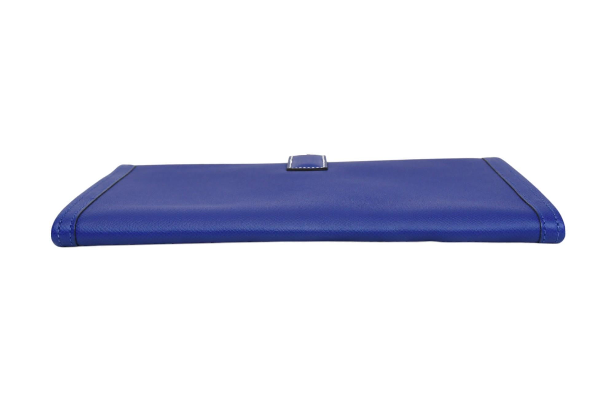 Women's Hermès Bleu Electrique Epsom Leather Jige PM Clutch  H Closure Detail For Sale