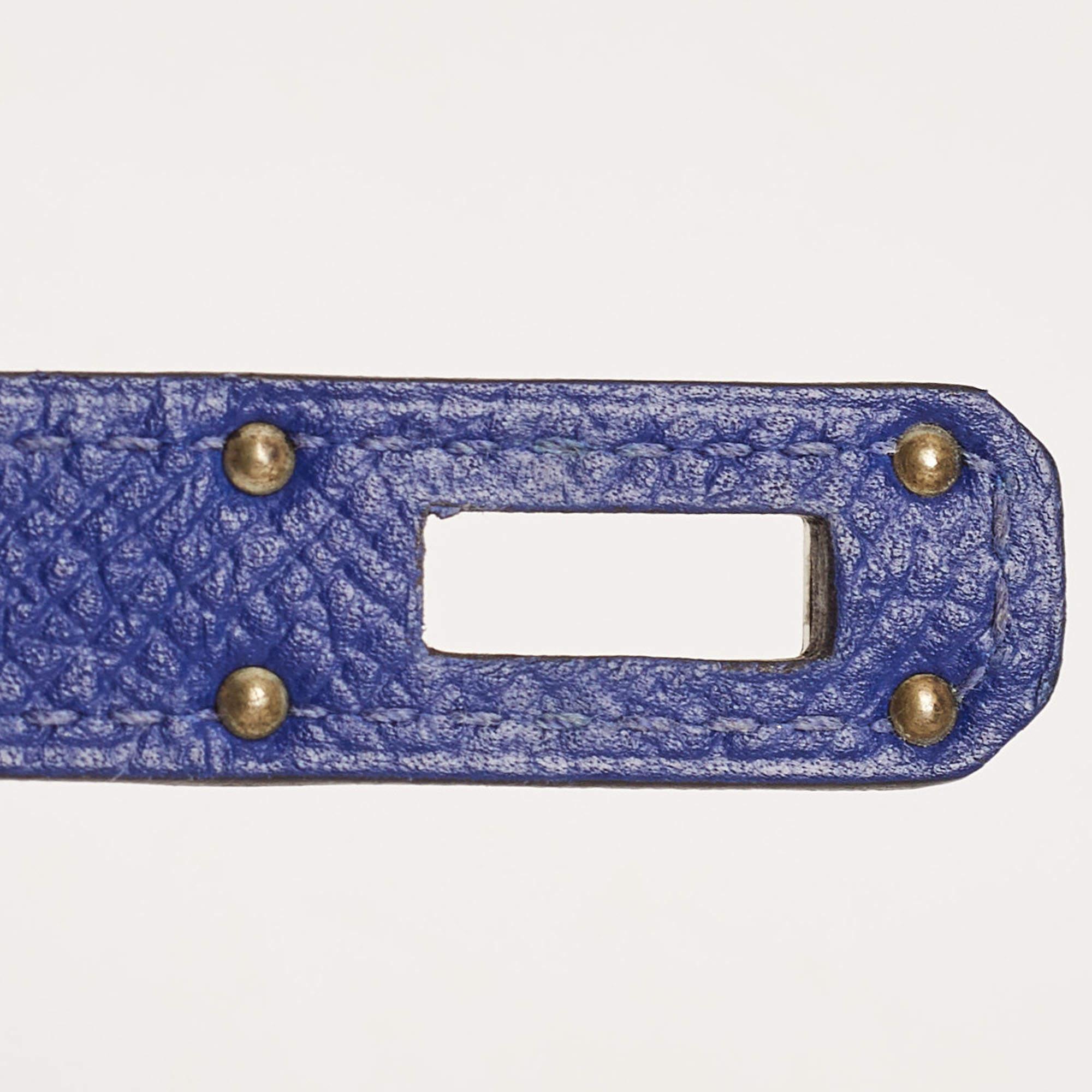Hermès Bleu Electrique Epsom Leather Kelly Classic Wallet 6