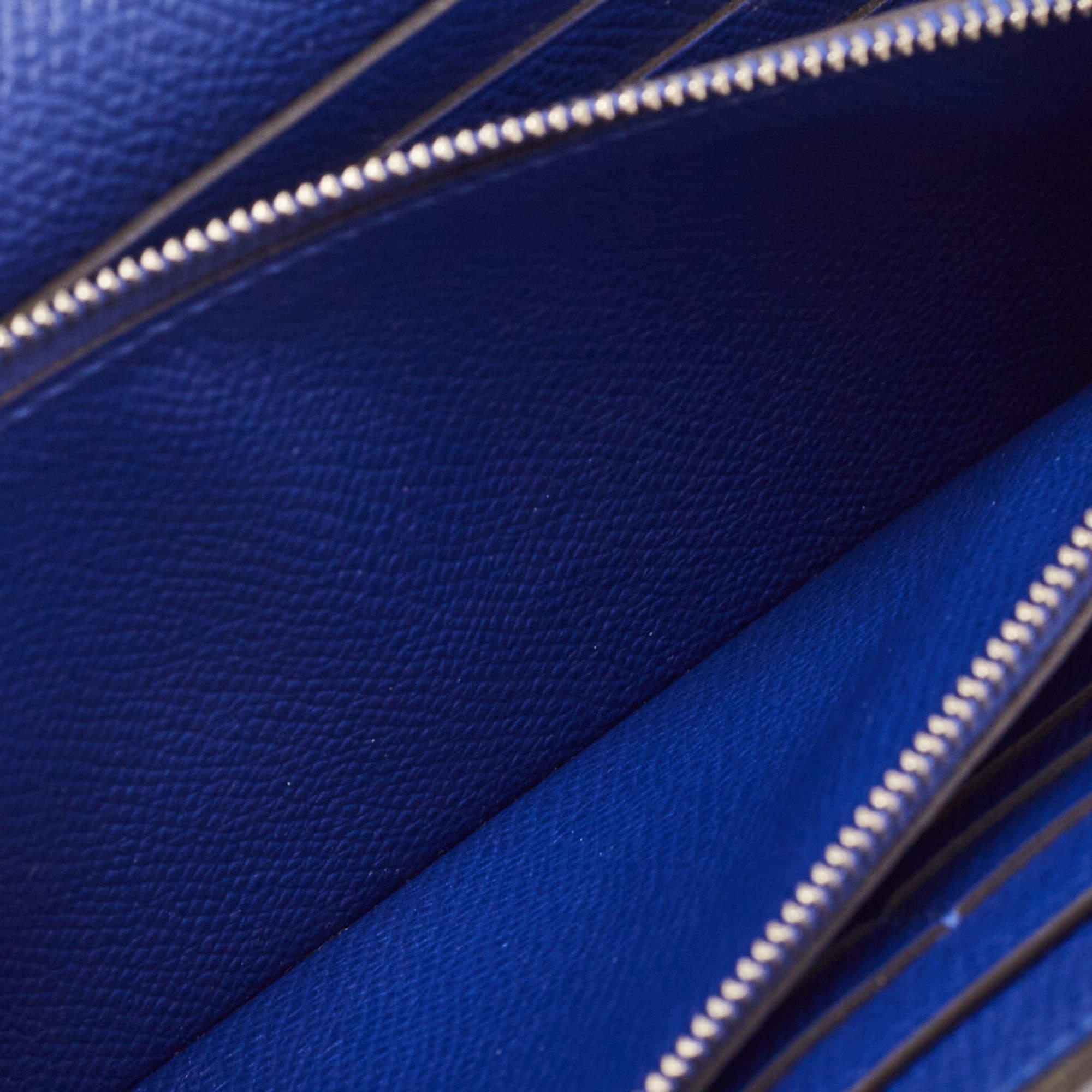 Hermès Bleu Electrique Epsom Leather Kelly Classic Wallet 7