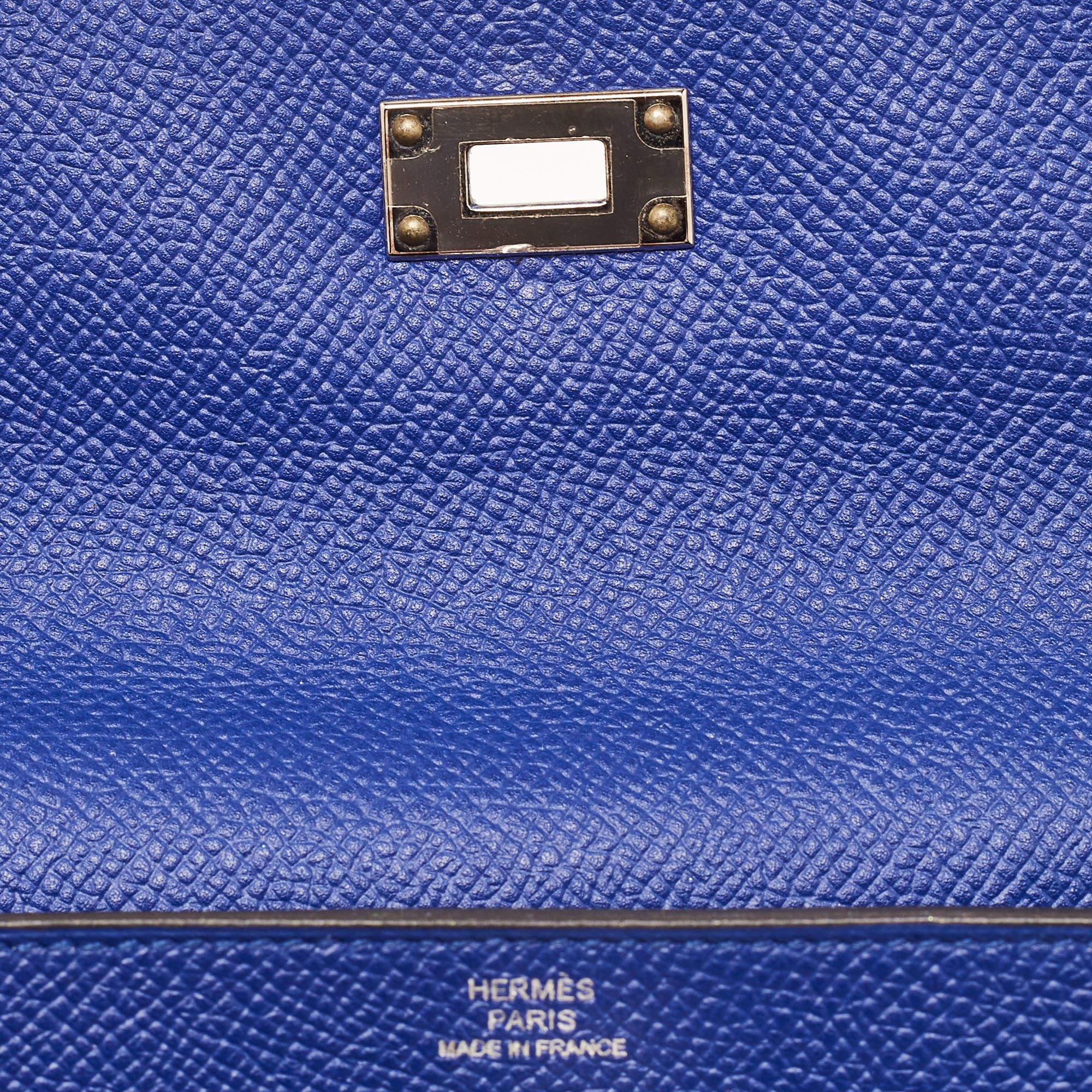 Hermès Bleu Electrique Epsom Leather Kelly Classic Wallet 1