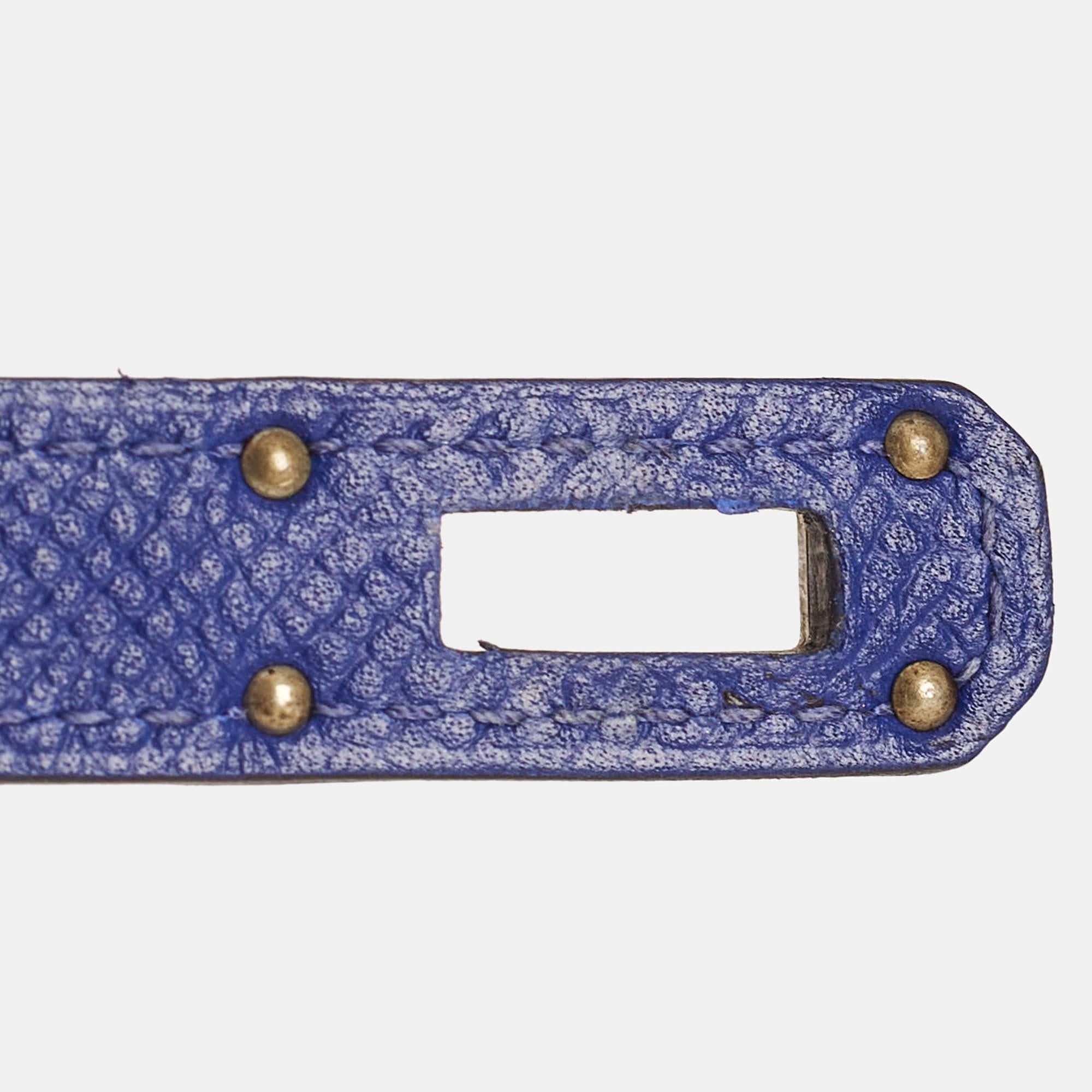 Hermès Bleu Electrique Epsom Leather Kelly Classic Wallet 5