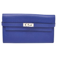 Hermès Bleu Electrique Epsom Leather Kelly Classic Wallet