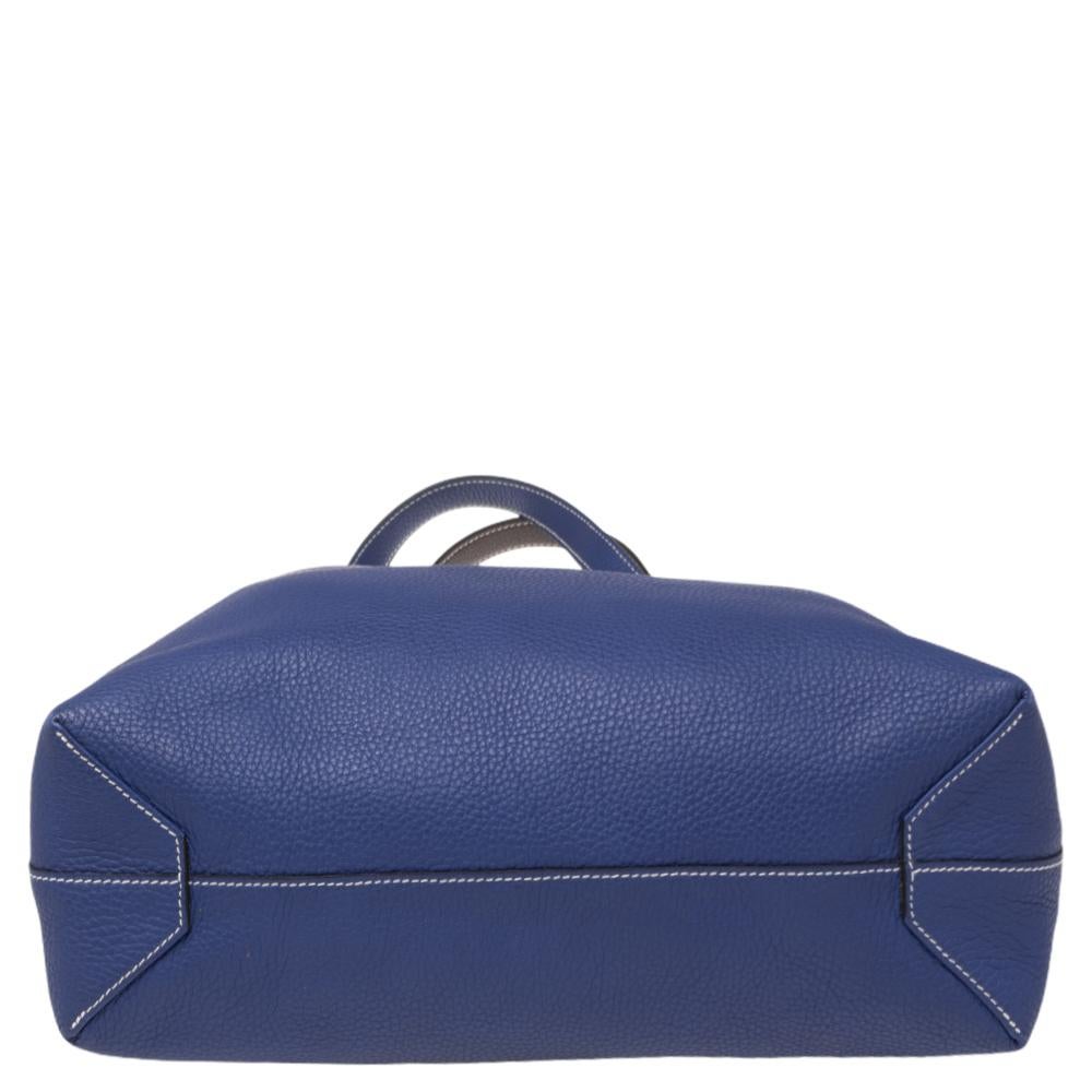 Hermes Bleu Electrique/Graphite Taurillon Clemence Double Sens 45 Bag 8