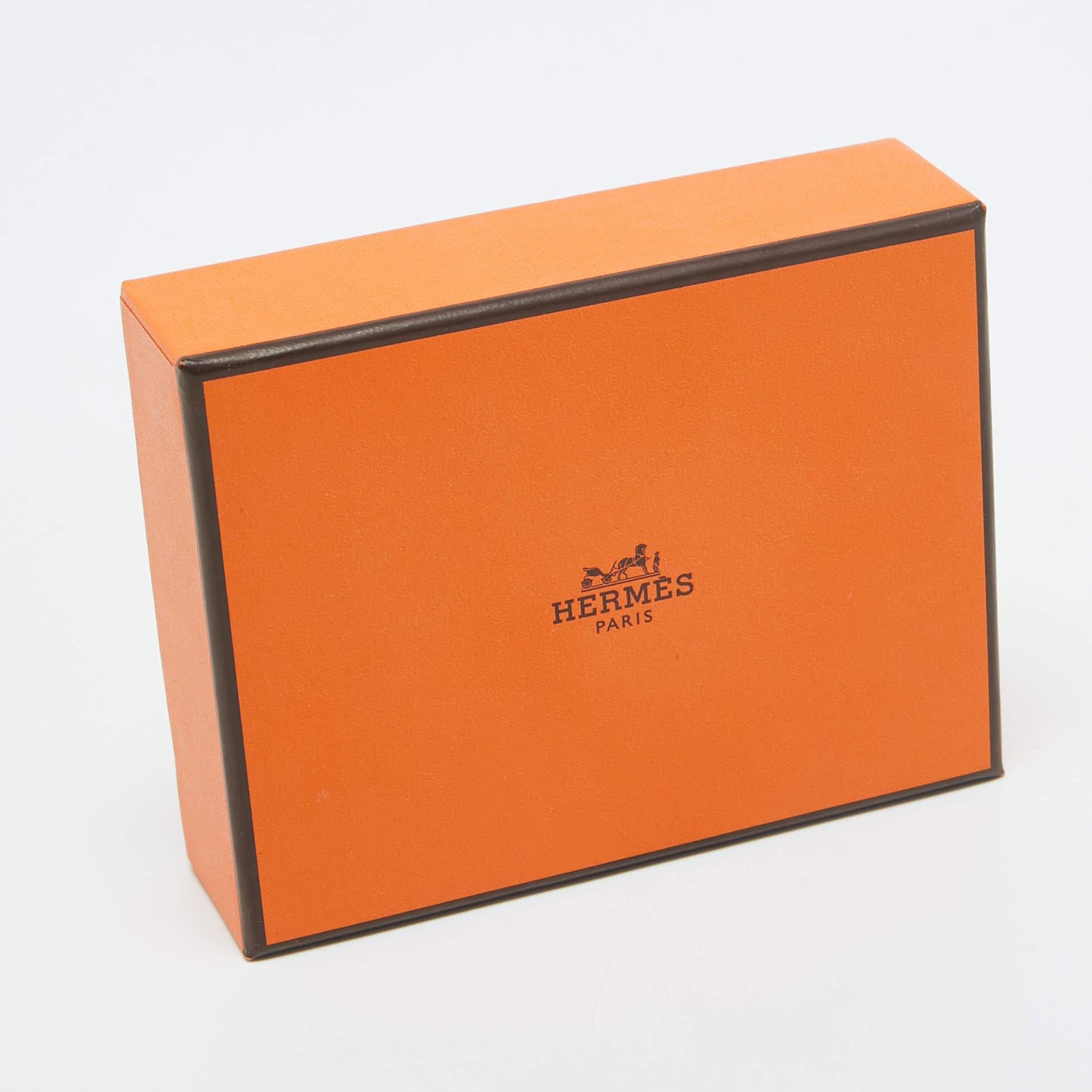 Hermes Bleu Electrique/Rose Pourpre Milo Leather Carmen Uno-Dos Key Ring 1