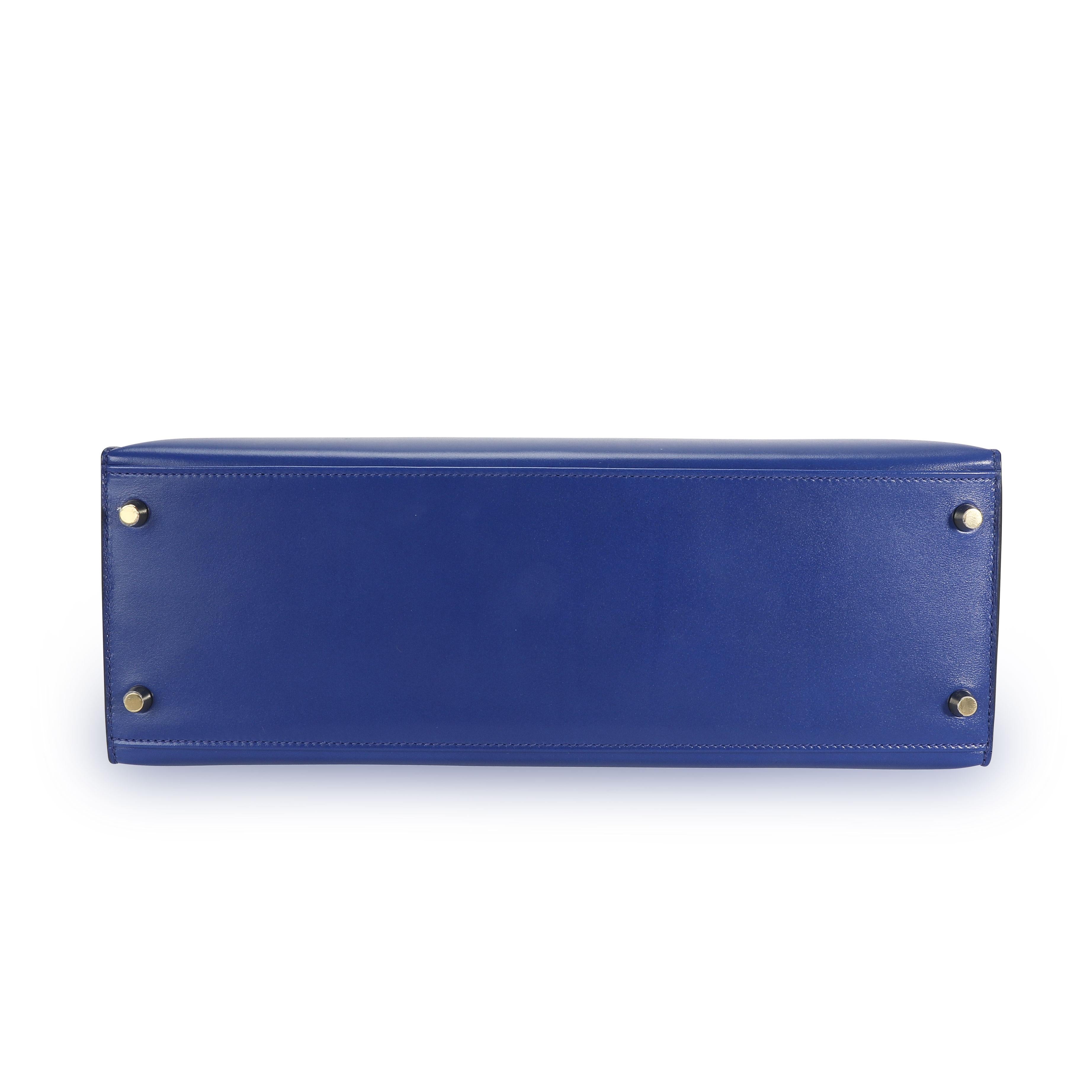 Purple Hermès Bleu Electrique Tadelakt Sellier Kelly 35 GHW