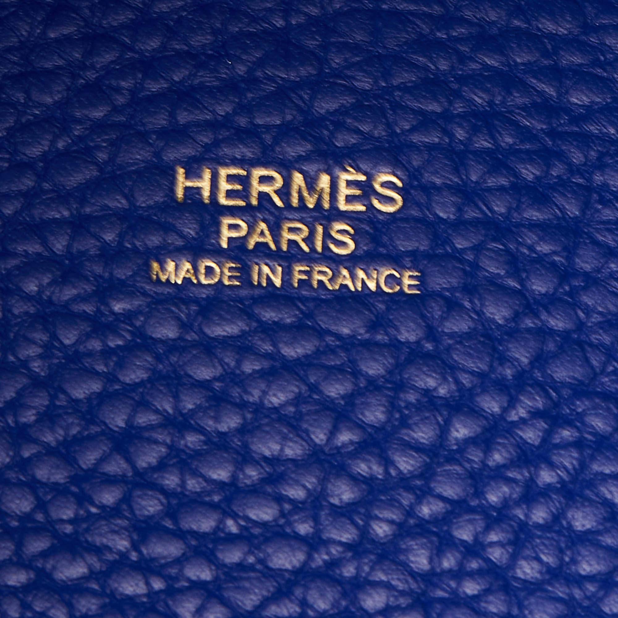 Hermes Bleu Electrique Taurillon Clemence Leather Picotin GM Bag 7
