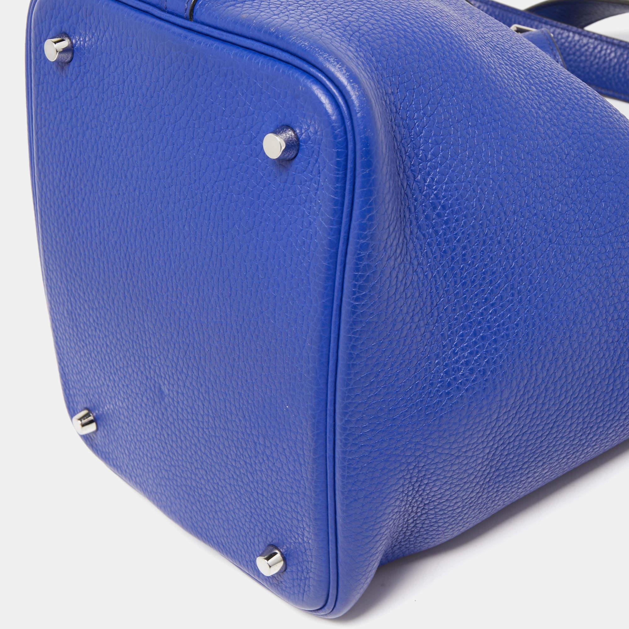 Hermes Bleu Electrique Taurillon Clemence Leather Picotin Lock 22 Bag 7