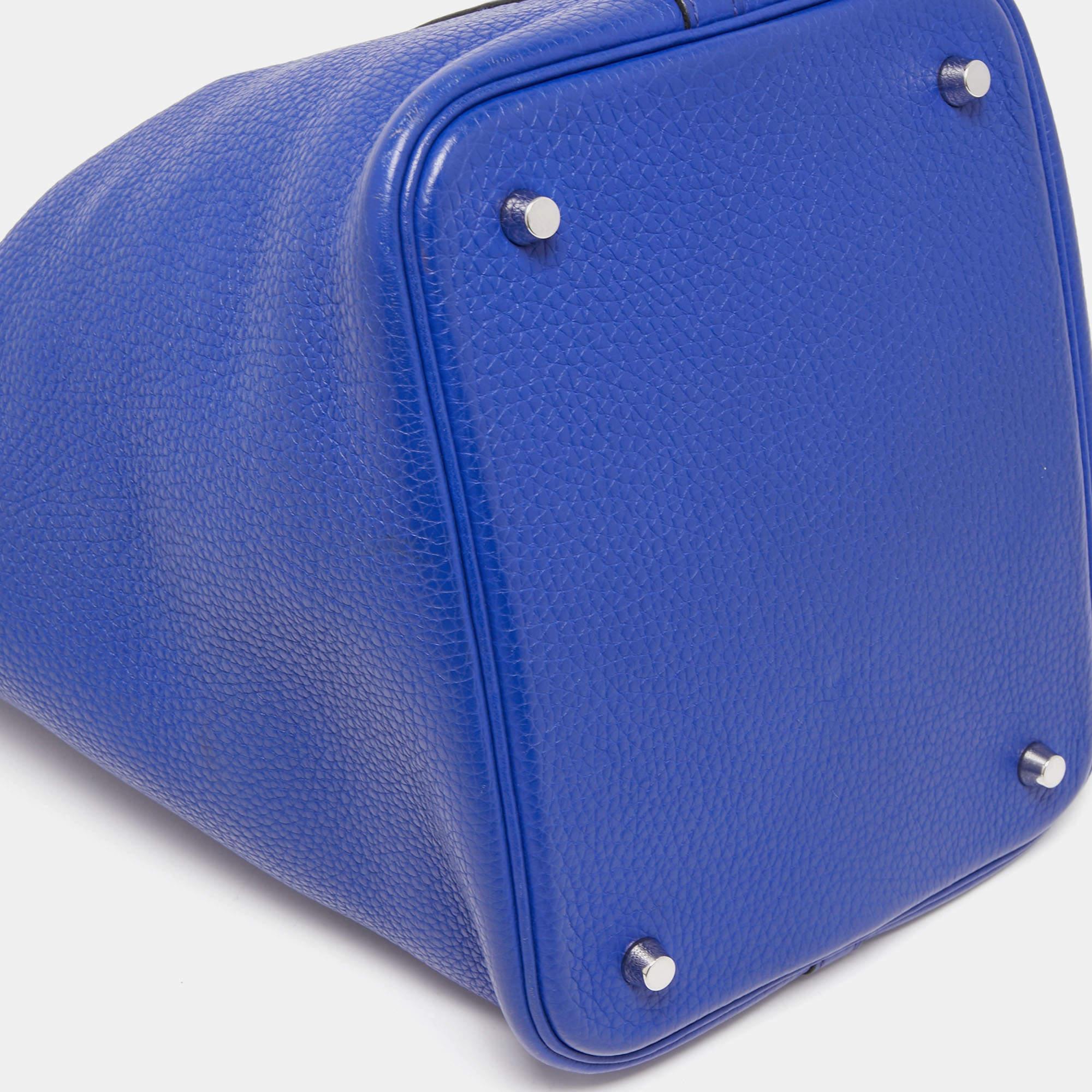 Hermes Bleu Electrique Taurillon Clemence Leather Picotin Lock 22 Bag 8