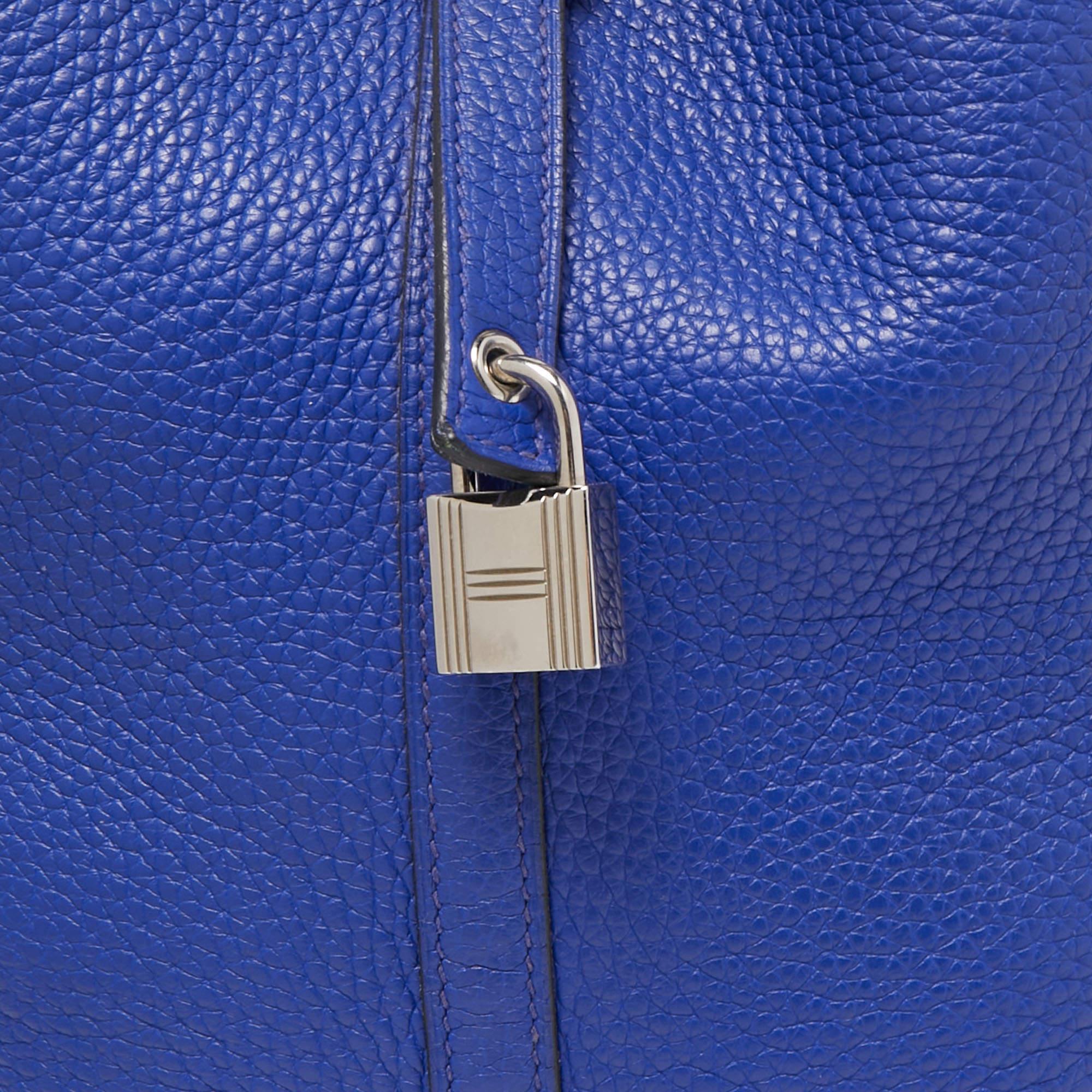 Hermes Bleu Electrique Taurillon Clemence Leather Picotin Lock 22 Bag 9