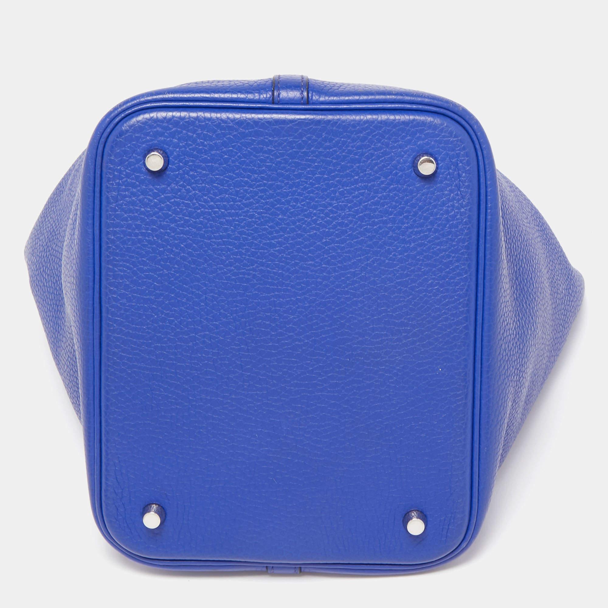 Hermes Bleu Electrique Taurillon Clemence Leather Picotin Lock 22 Bag 10