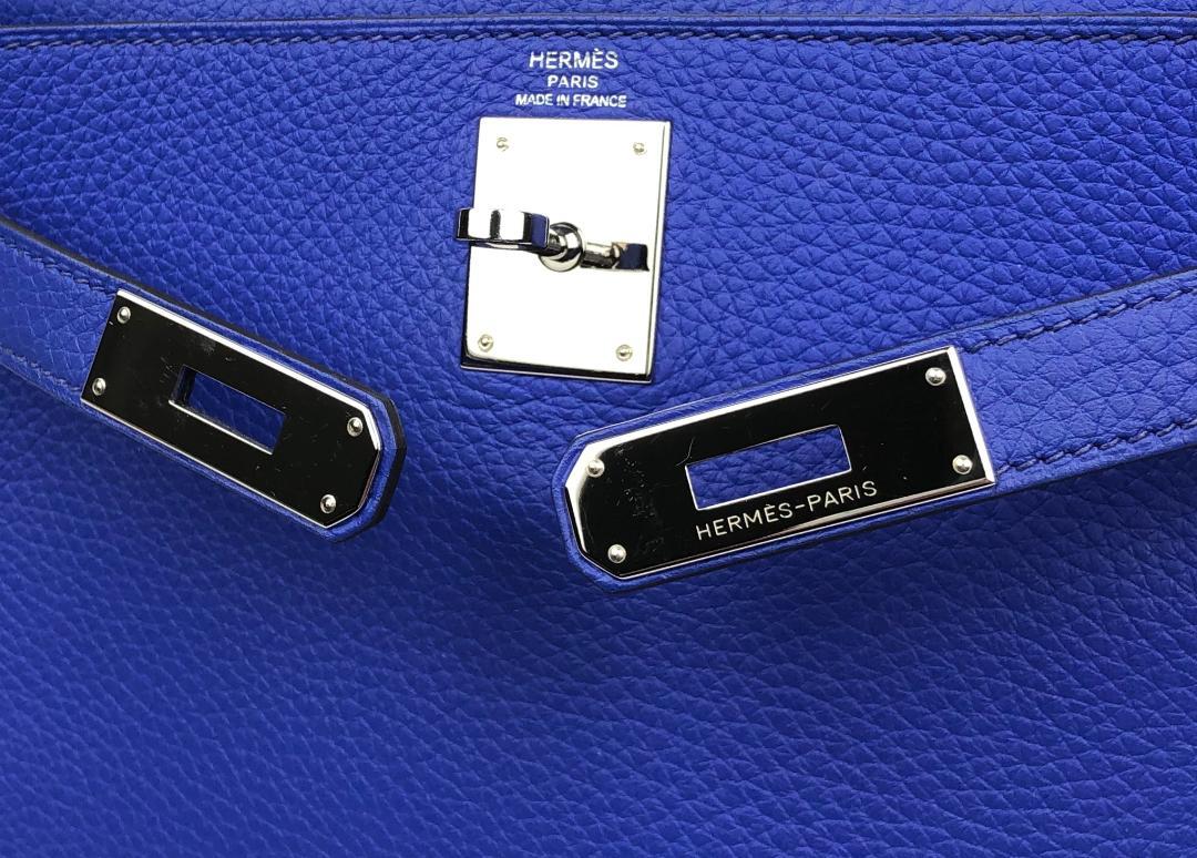 Hermès Bleu Electrique Togo 28 cm Kelly Bag at 1stDibs