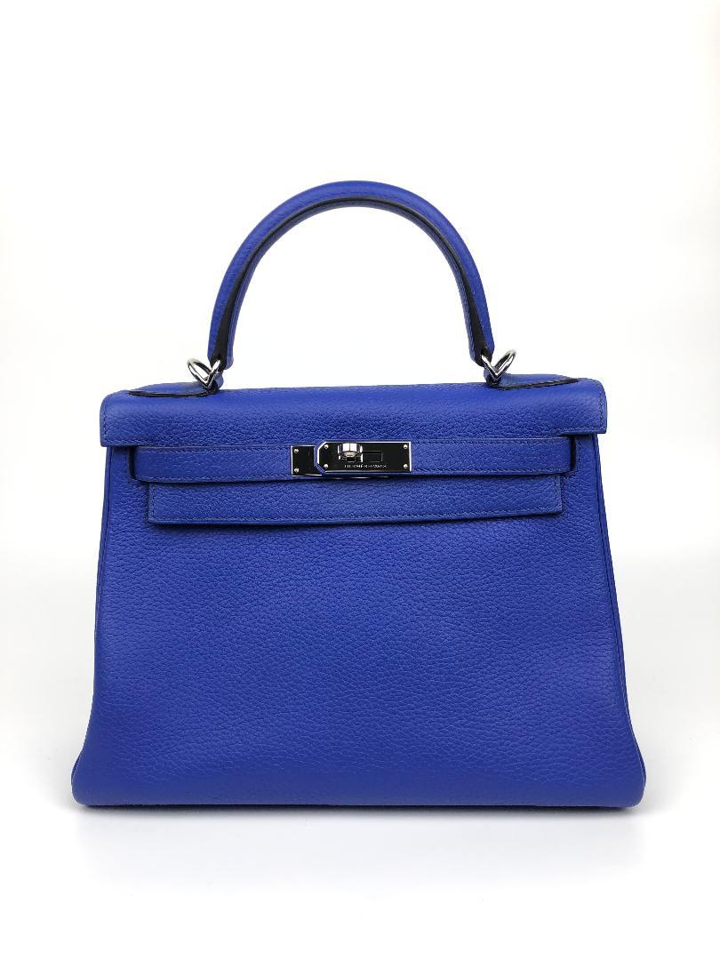 Hermès Bleu Electrique Togo 28 cm Kelly Bag  2