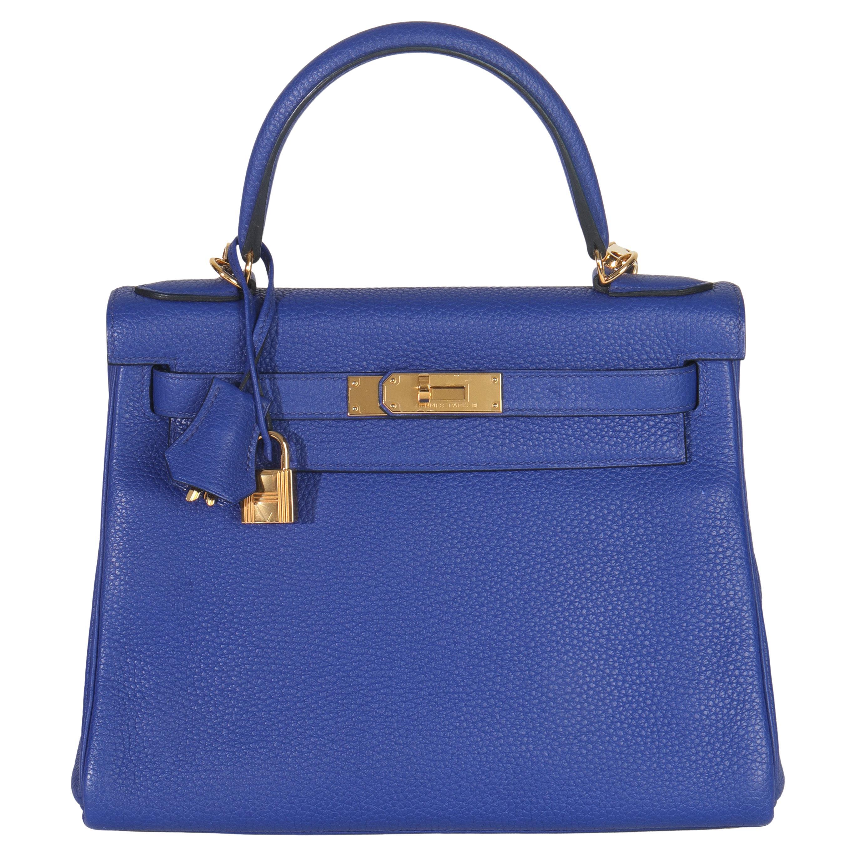 Hermes Bleu Electrique Togo Retourne Kelly 28 GHW
