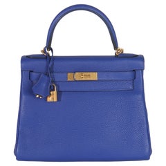 Hermes Bleu Electrique Togo Retourne Kelly 28 GHW
