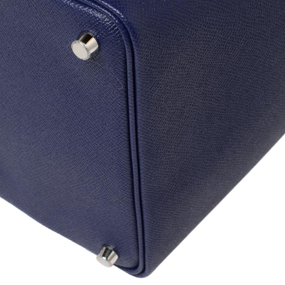 Hermes Bleu Encre/Brique/Black Epsom Leather Picotin Lock Tressage MM Bag 7