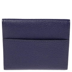Hermes Bleu Encre Chevre Mysore Leather Mini Clic Card Holder