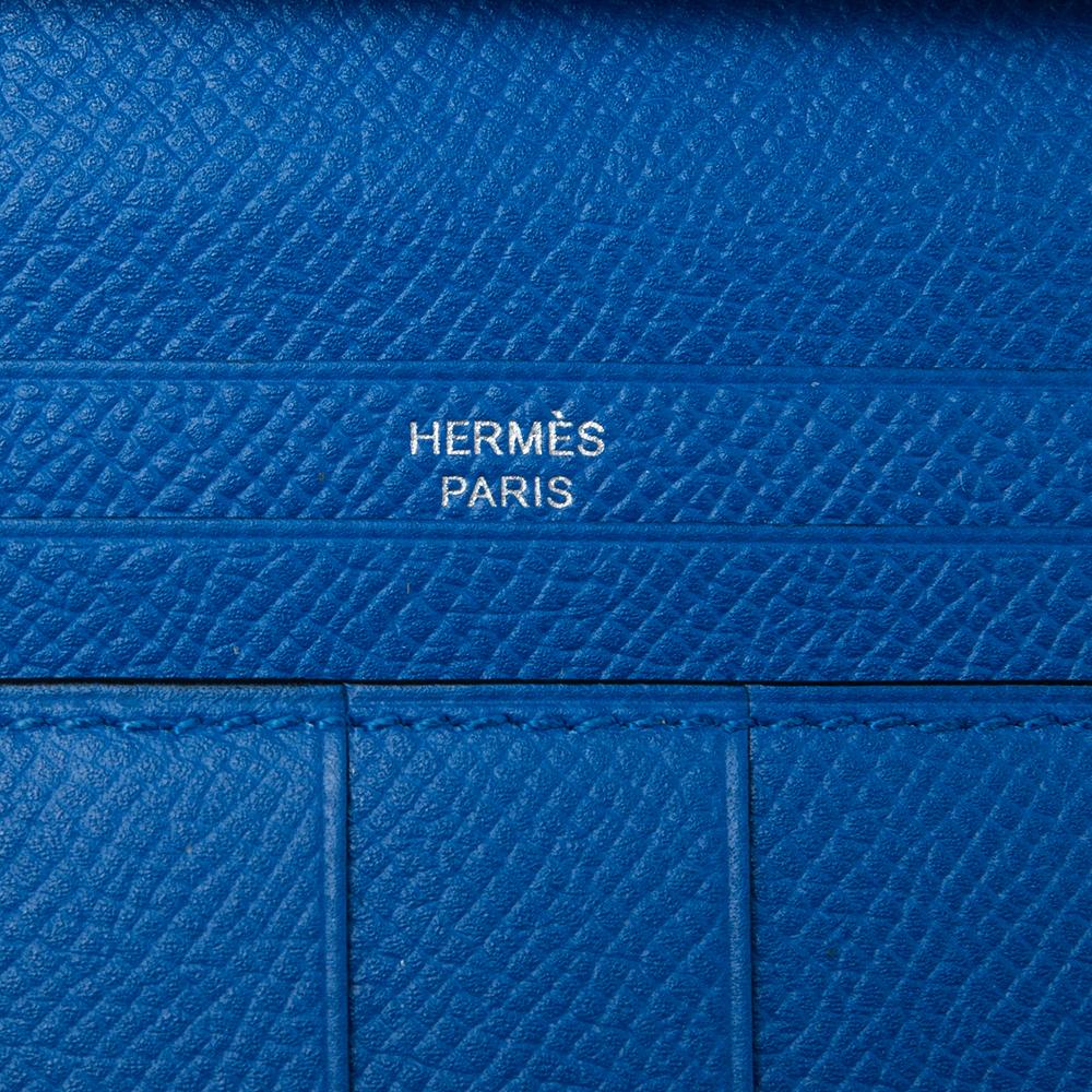 Women's Hermès Bleu Encre Epsom Leather Bearn Wallet