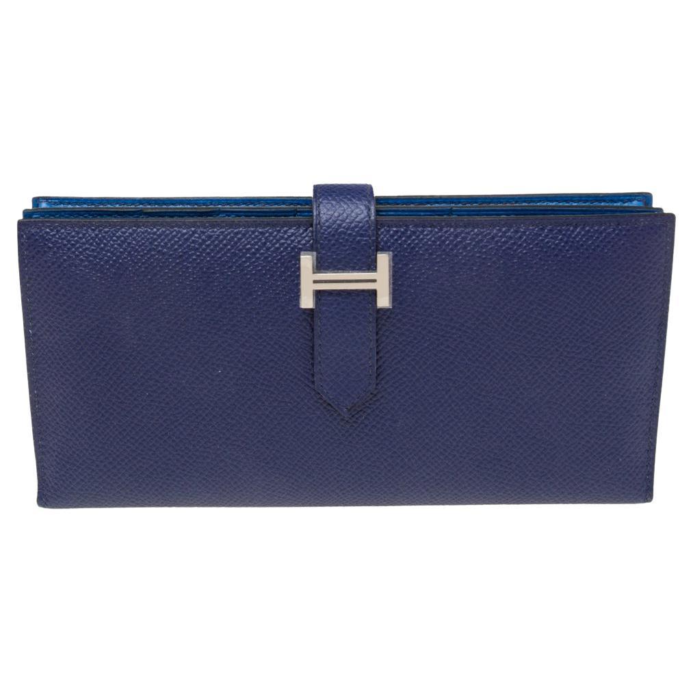 Hermès Bleu Encre Epsom Leather Bearn Wallet