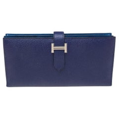 Hermès Bleu Encre Epsom Leder Bearn Geldbörse