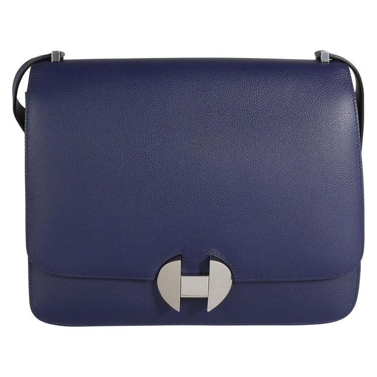 Hermès Bleu Encre Evercolor 2002 26 Bag PHW For Sale at 1stDibs