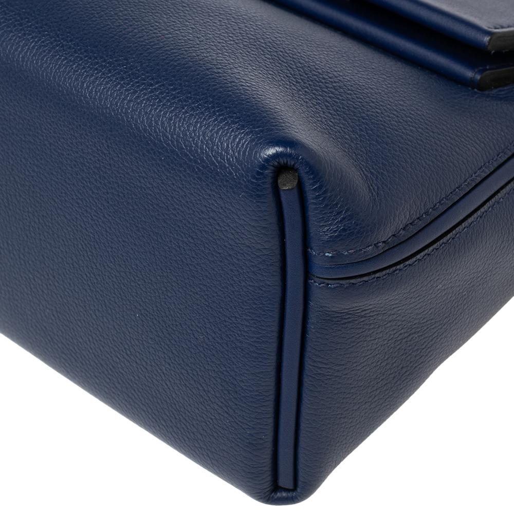 Hermes Bleu Encre Evercolor and Swift Leather Palladium Hardware 24/24 21 Bag 4