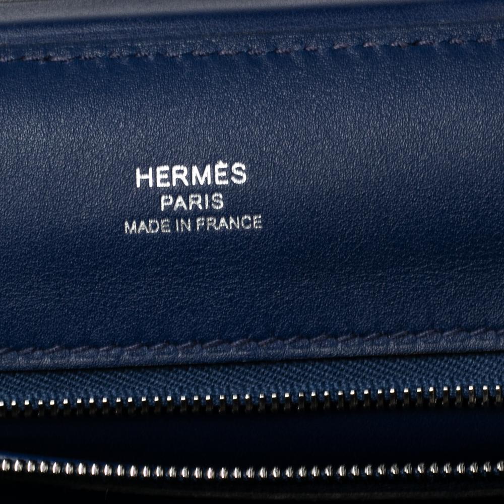 Hermes Bleu Encre Evercolor and Swift Leather Palladium Hardware 24/24 21 Bag 1