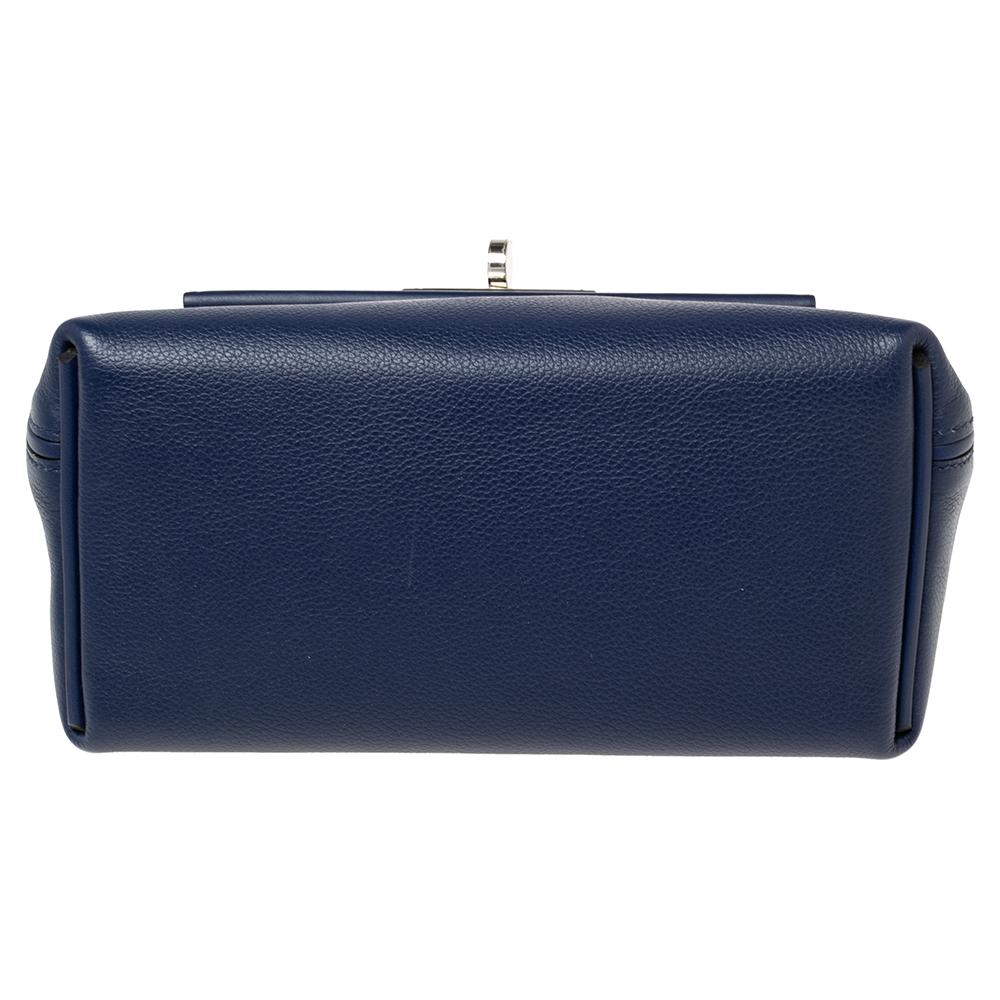 Hermes Bleu Encre Evercolor and Swift Leather Palladium Hardware 24/24 21 Bag 2