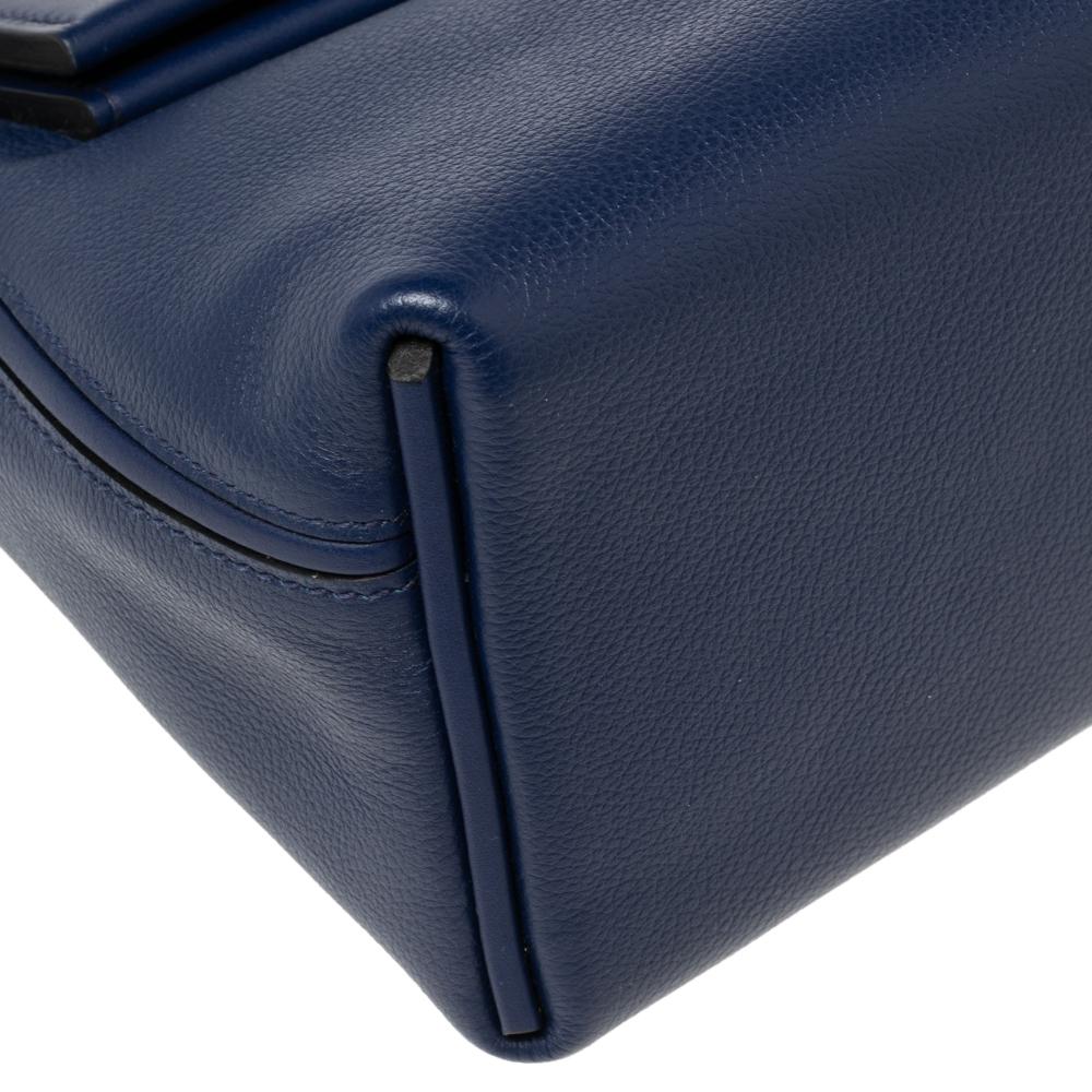 Hermes Bleu Encre Evercolor and Swift Leather Palladium Hardware 24/24 21 Bag 3