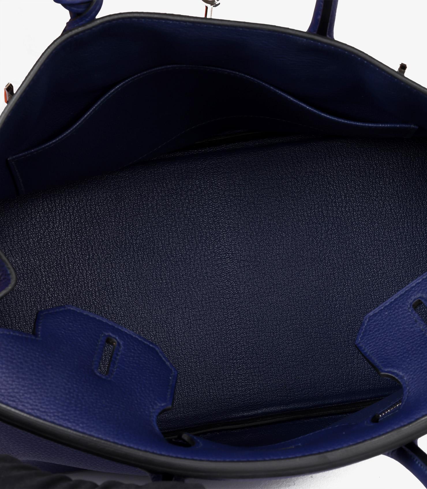 Hermès Bleu Encre Togo Leather Birkin 30cm Retourne 5