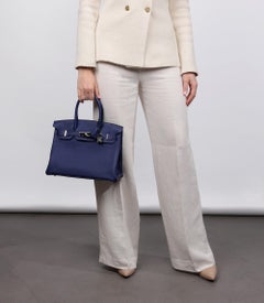 Hermès Bleu Encre Togo Leather Birkin 30cm Retourne