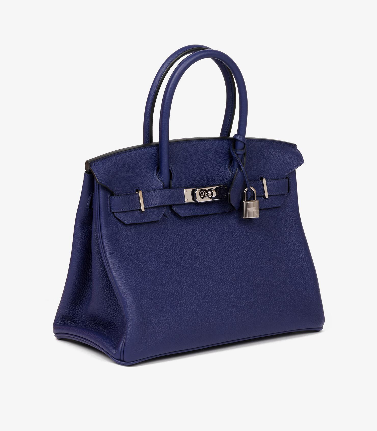 Purple Hermès Bleu Encre Togo Leather Birkin 30cm Retourne