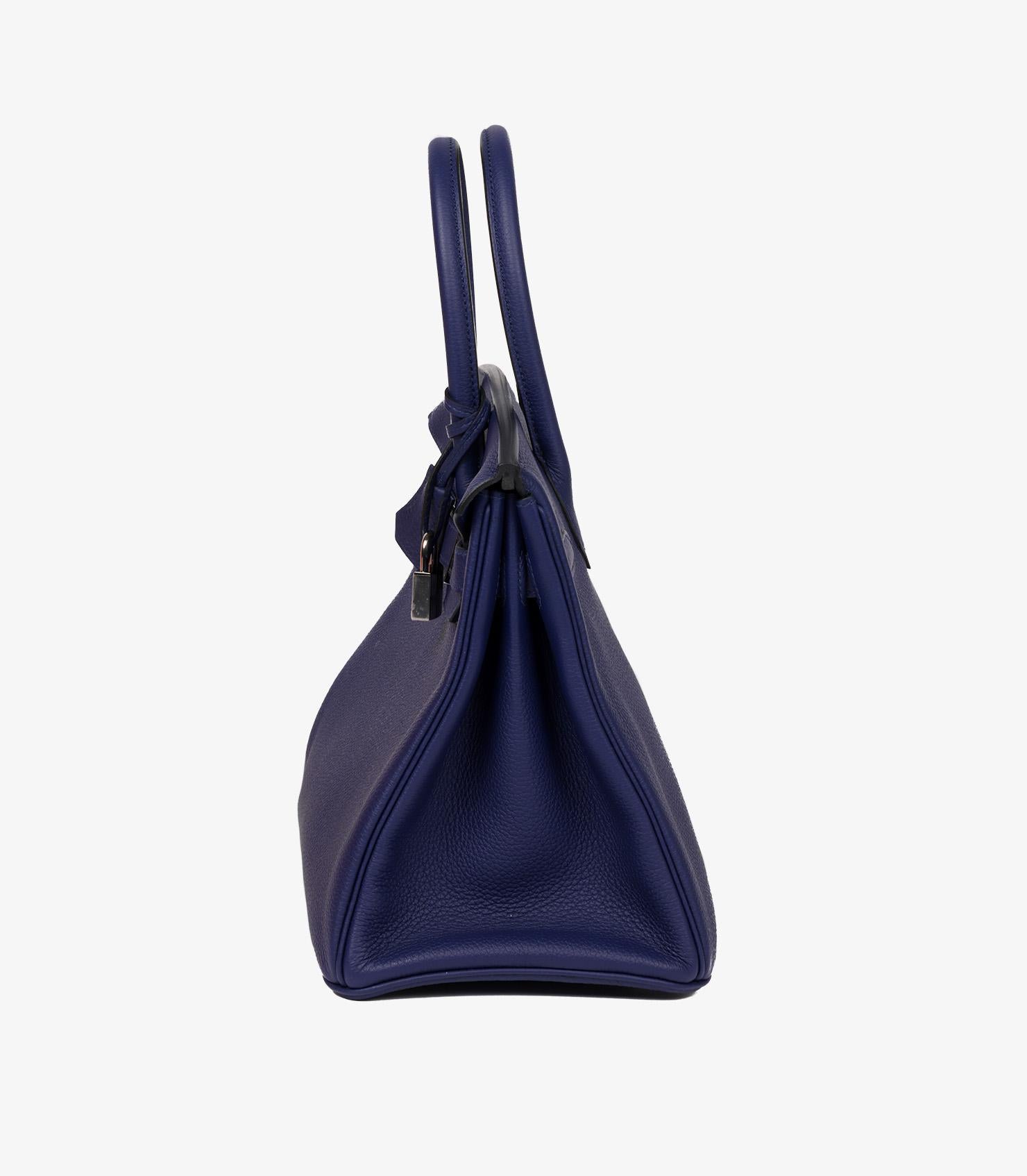 Women's Hermès Bleu Encre Togo Leather Birkin 30cm Retourne