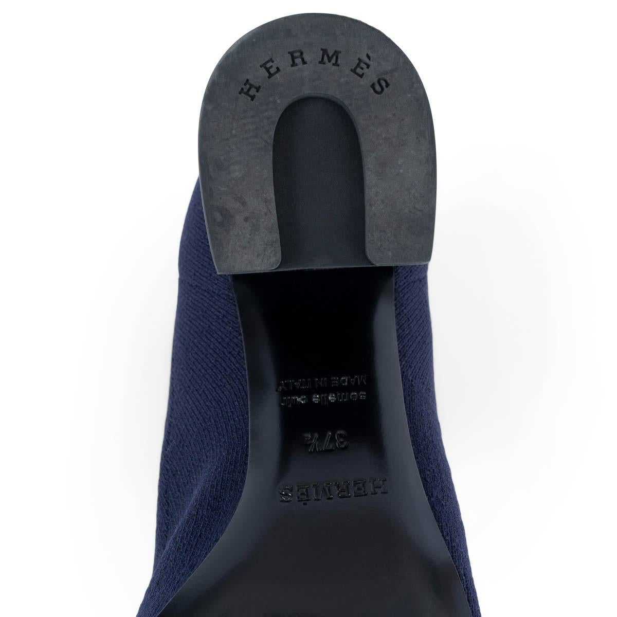 HERMES Bleu Fonce blue VOLVER 60 SOCK Ankle Boots Shoes 37.5 For Sale 1
