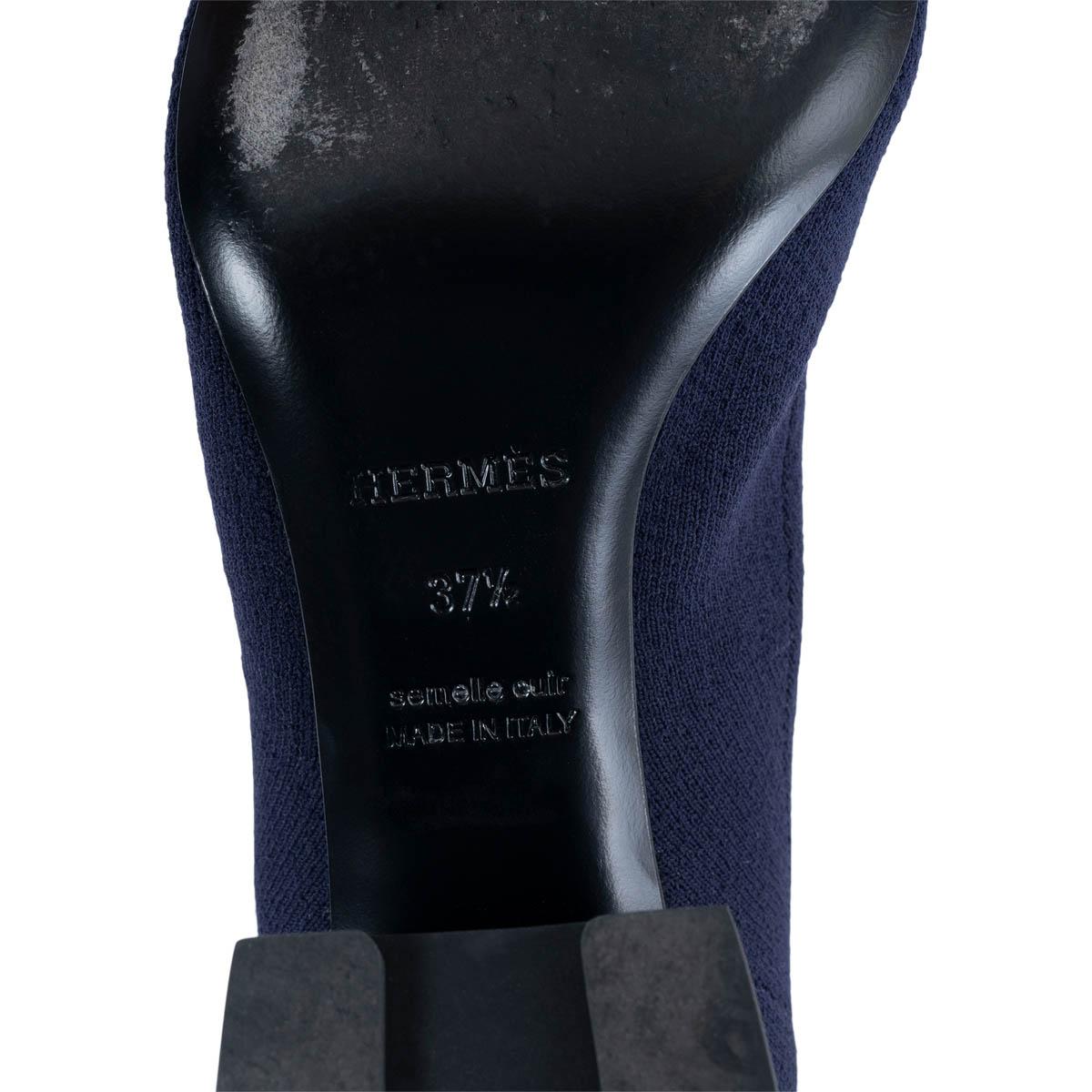 HERMES Bleu Fonce blue VOLVER 60 SOCK Ankle Boots Shoes 37.5 For Sale 2