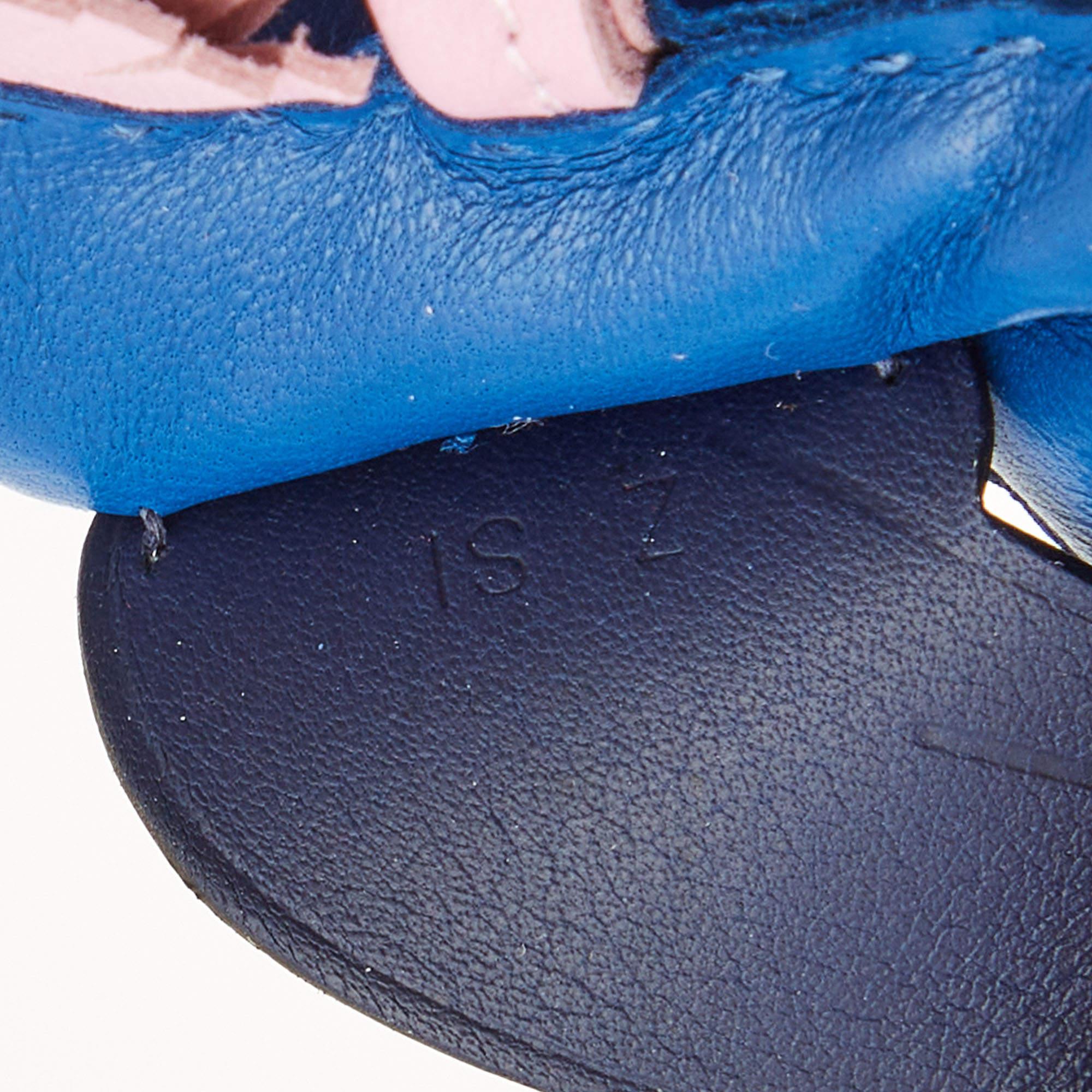 Hermes Bleu France/Mauve Sylvestre/Blue Saphir Milo Leather Rodeo Pegase Bag Cha In Excellent Condition In Dubai, Al Qouz 2